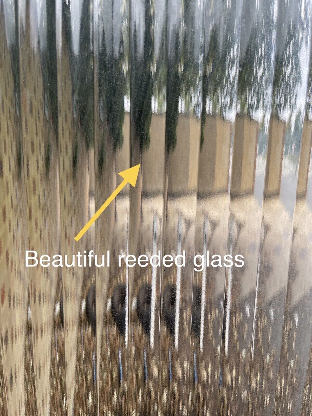 Reclaimed Reeded Glass Internal Or External Door 1970 or 1980 x 760mm