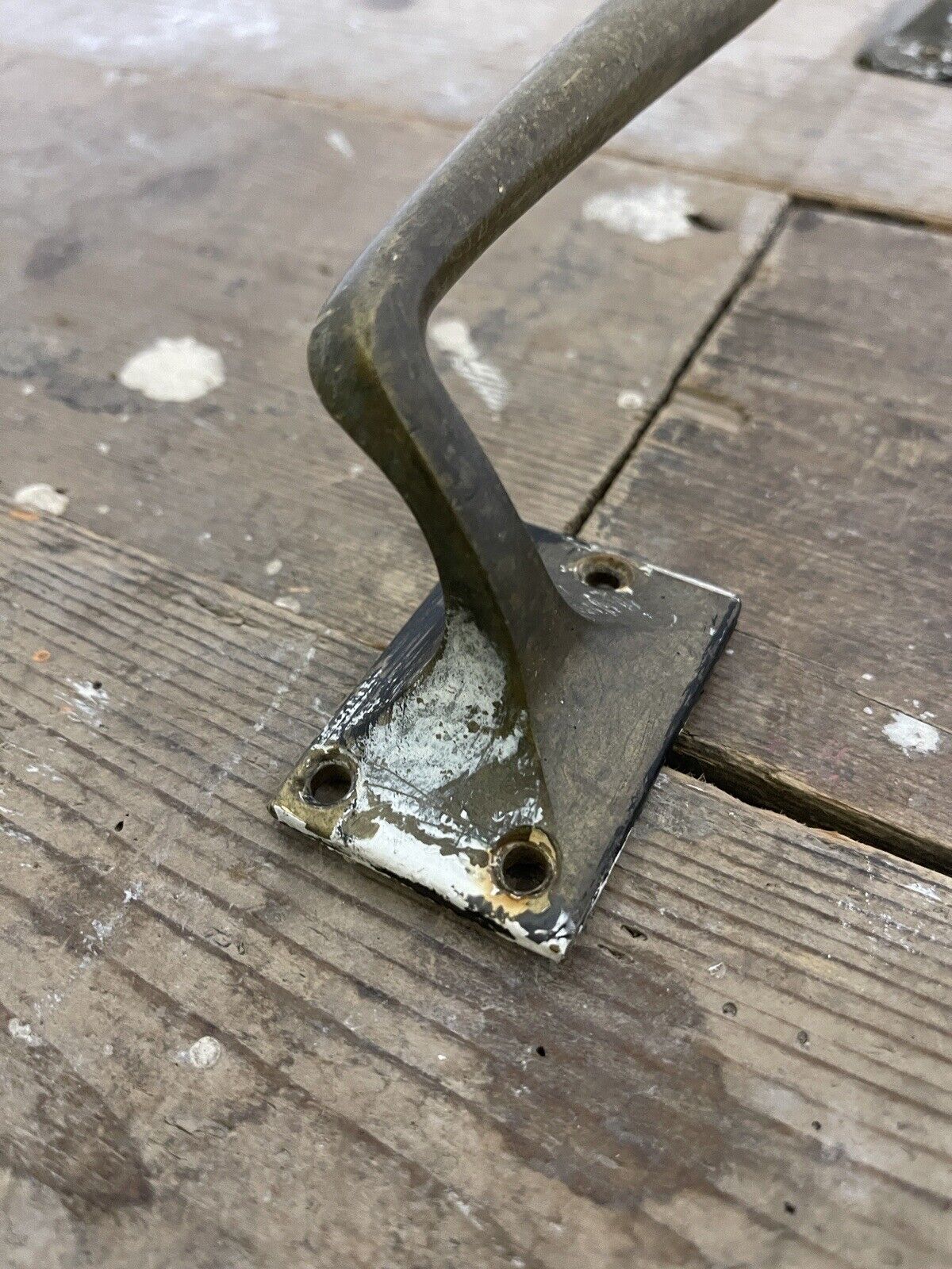 Reclaimed Old Brass Door Handle Shop Pull Antique