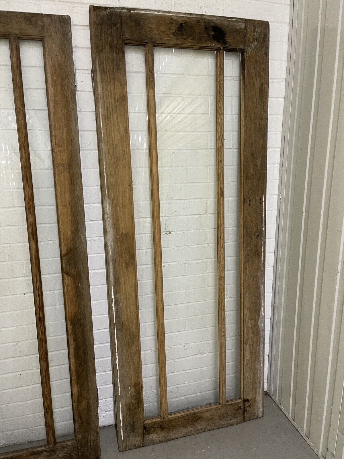 Pair Of Reclaimed Edwardian Wooden Panel External Doors 1870 x 743 1915 x 765mm