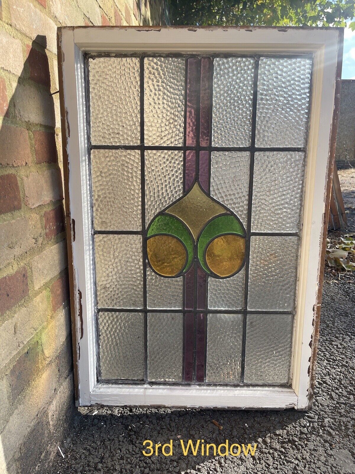 A Set Of Reclaimed Leaded Light Stained Glass Art Nouveau Window Panels