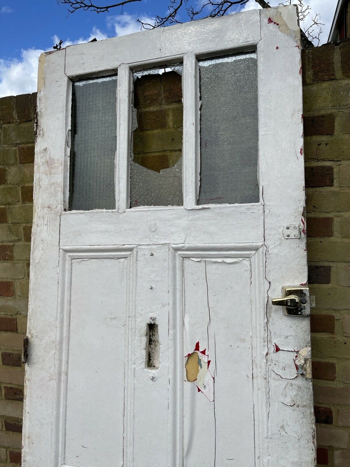 Reclaimed Old Edwardian Victorian Wooden Panel Front Door 2155mm x 890mm