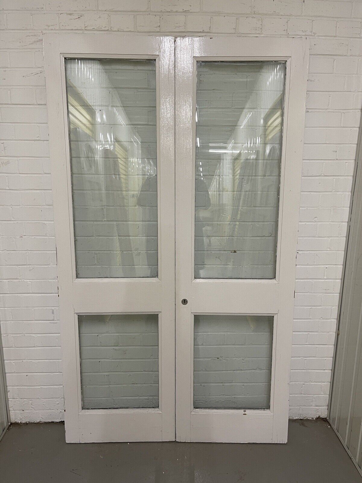 Reclaimed Old French Double Glazed Glass Wooden Double Doors 1978 x 1163mm