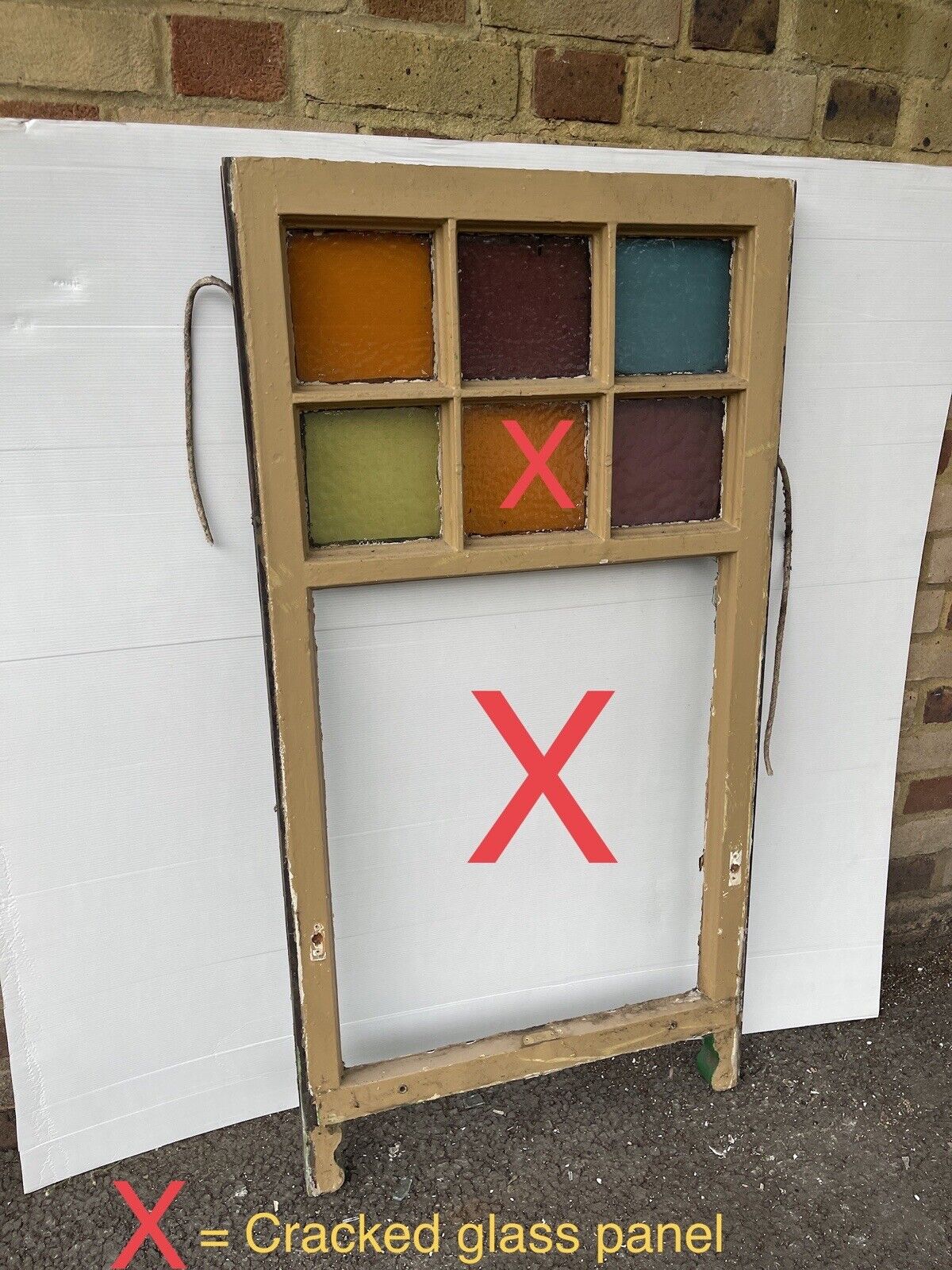 Reclaimed Old Georgian 6 Panel Wooden Window 1180 x 610mm