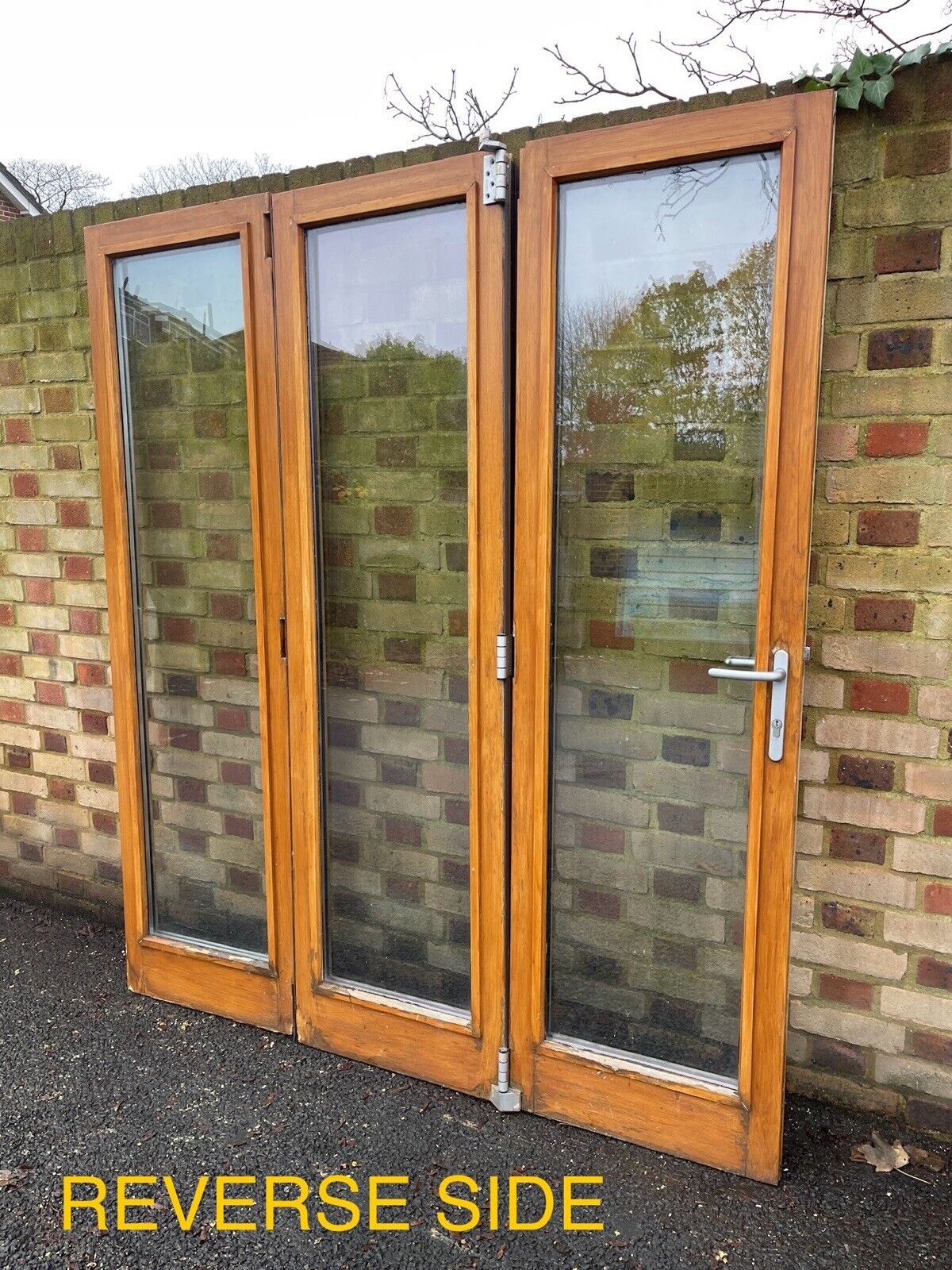 Solid Oak Double Glazed Bifold Sliding External Doors NO FRAME 1970 x 1710mm