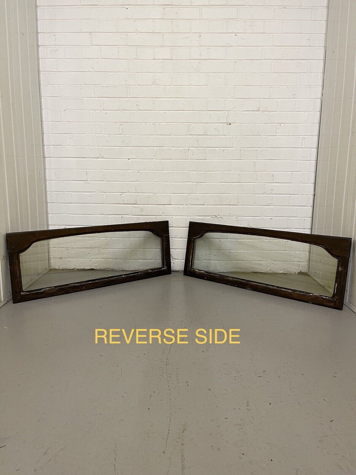 Pair Of Fanlight Arch Double Glazed Wooden Windows 1010 x 373mm 1010 x 373mm
