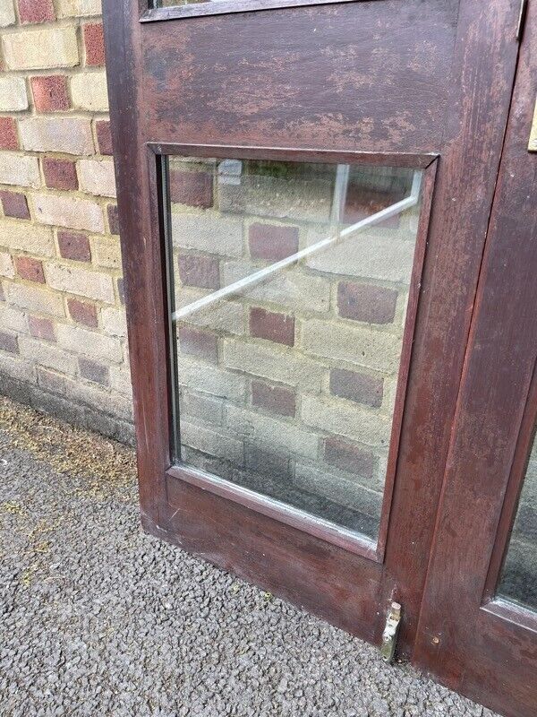 Reclaimed Old French Double Glazed Glass Wooden Double Doors 1160 x 2000mm