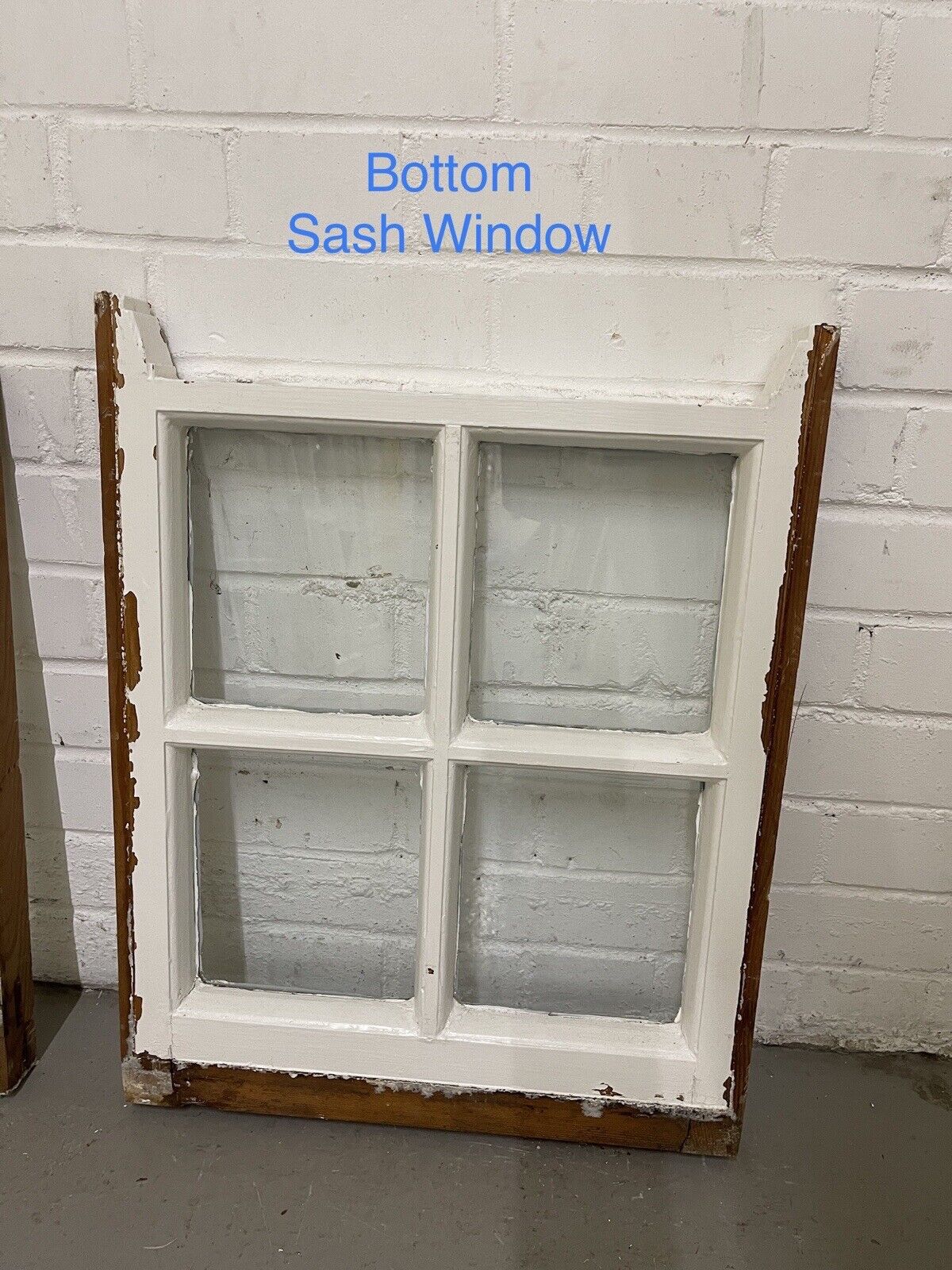 Pair Of Reclaimed Georgian 4 Panel Wooden Panel Sash Window 547 x 463mm