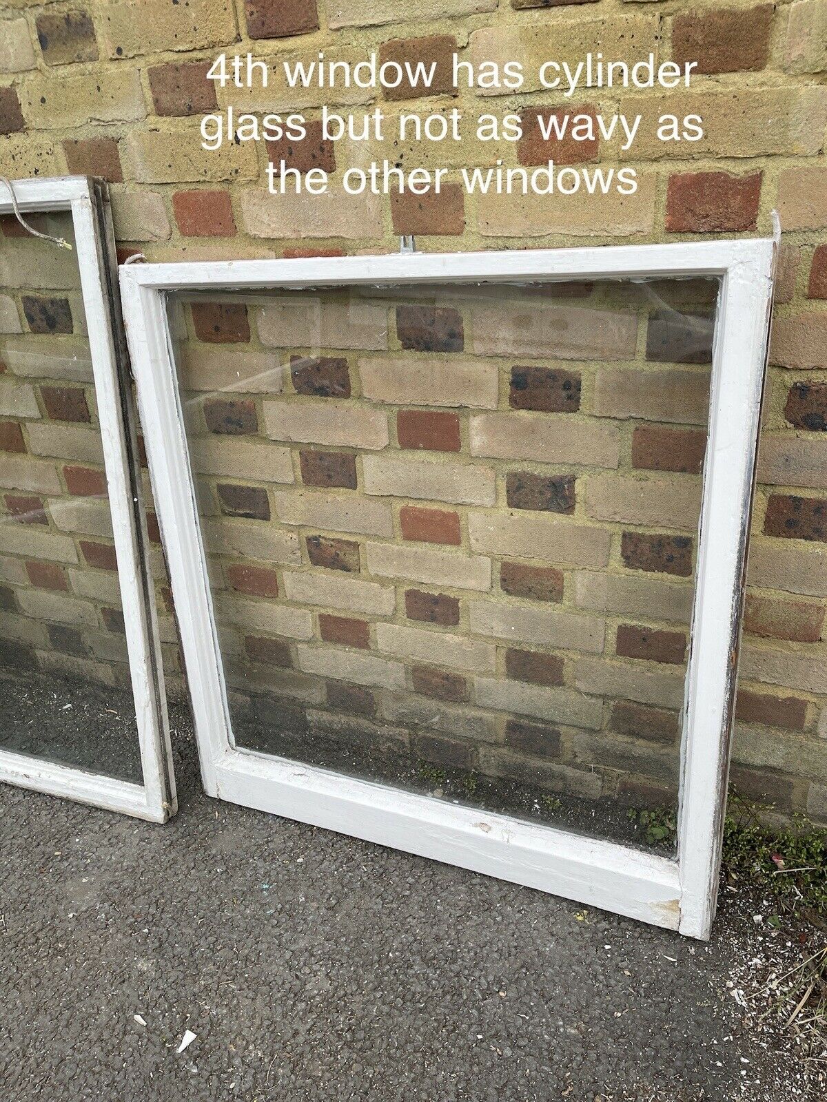 Job Lot Of Reclaimed Old Wooden Panel Sash Windows Cylinder Wavy Glass X 4