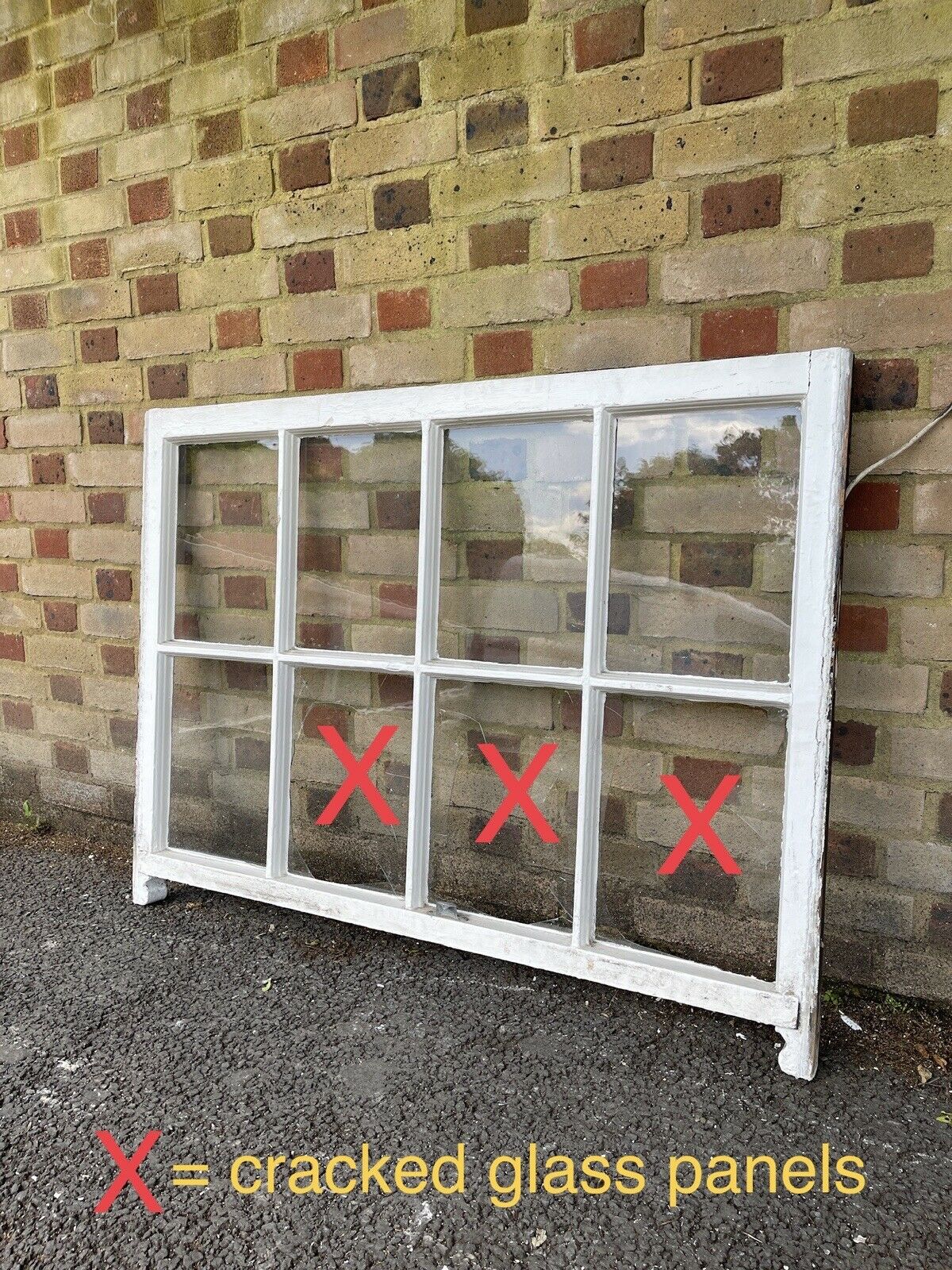 Reclaimed Old Georgian 8 Panel Wooden Window 1210 x 910mm