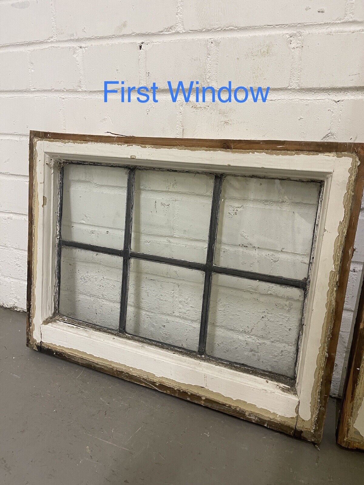 Pair Of Reclaimed Leaded Light Panel Wooden Windows 405 x 540mm 405 x 540mm