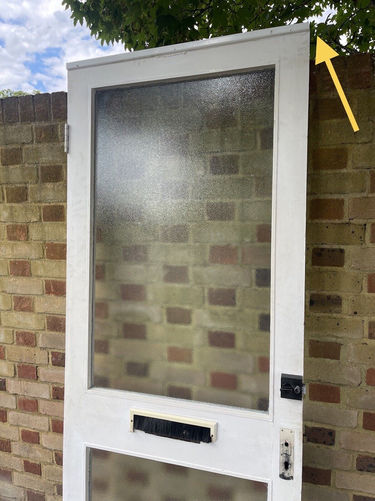 Reclaimed Old Single panel Glass Wooden Door Side Back Door 2090 x 832mm