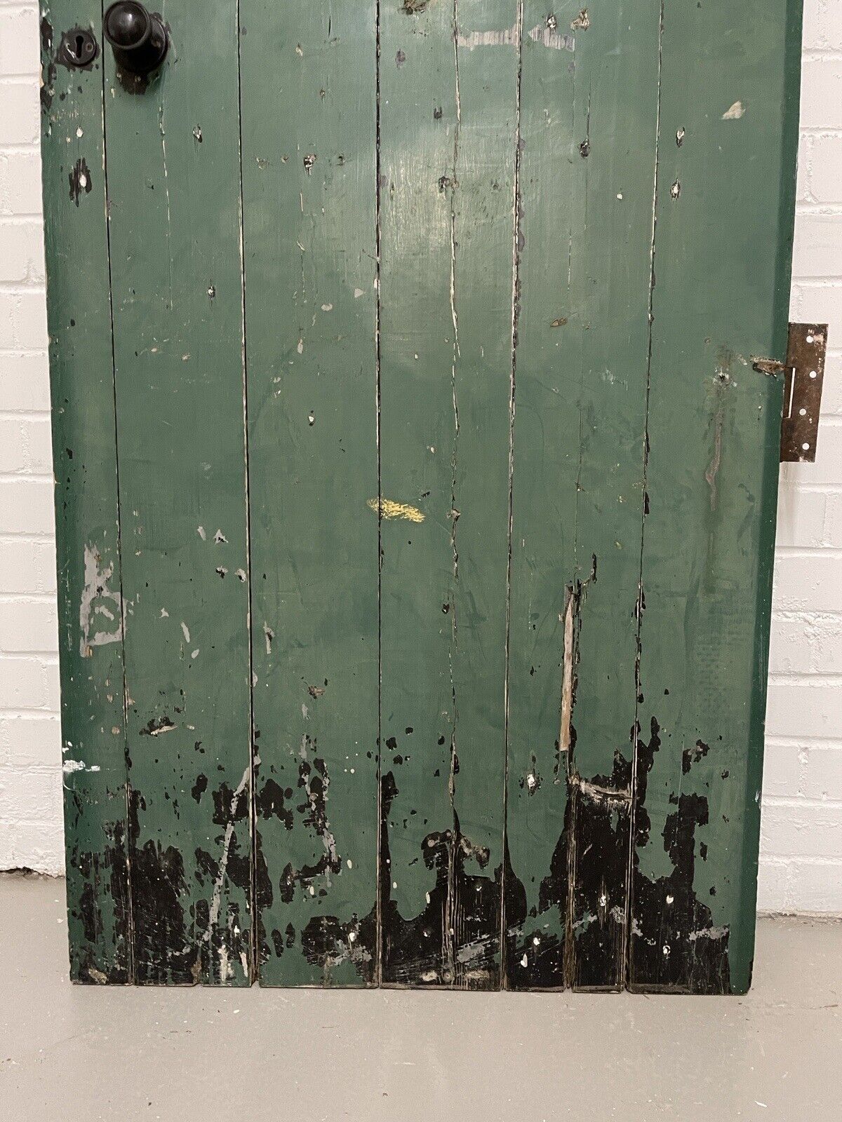 Reclaimed Wooden Plank Ledge Brace Door With Hinges Rim Lock No Key 1870 x 750mm