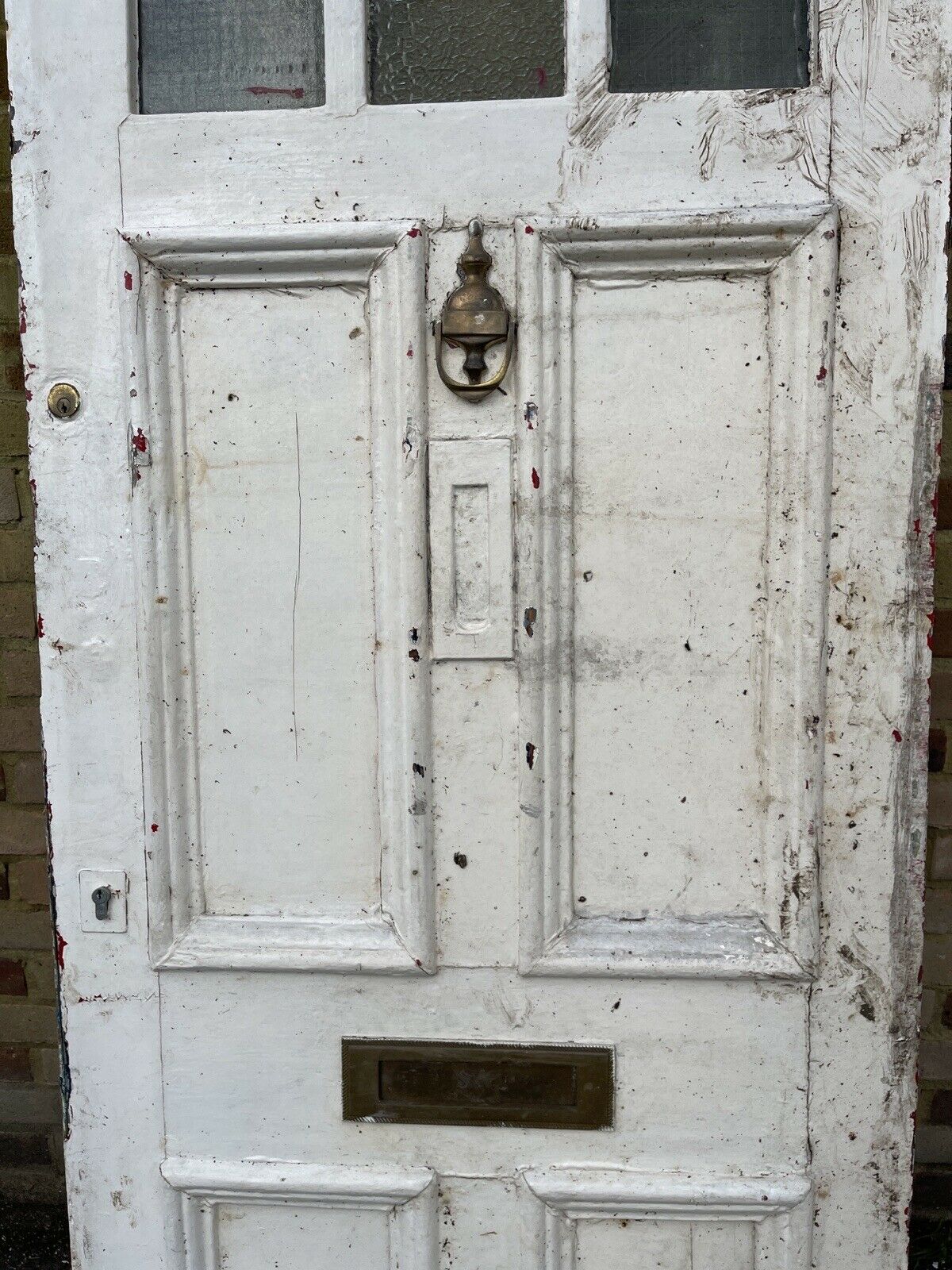 Reclaimed Old Edwardian Victorian Wooden Panel Front Door 2155mm x 890mm