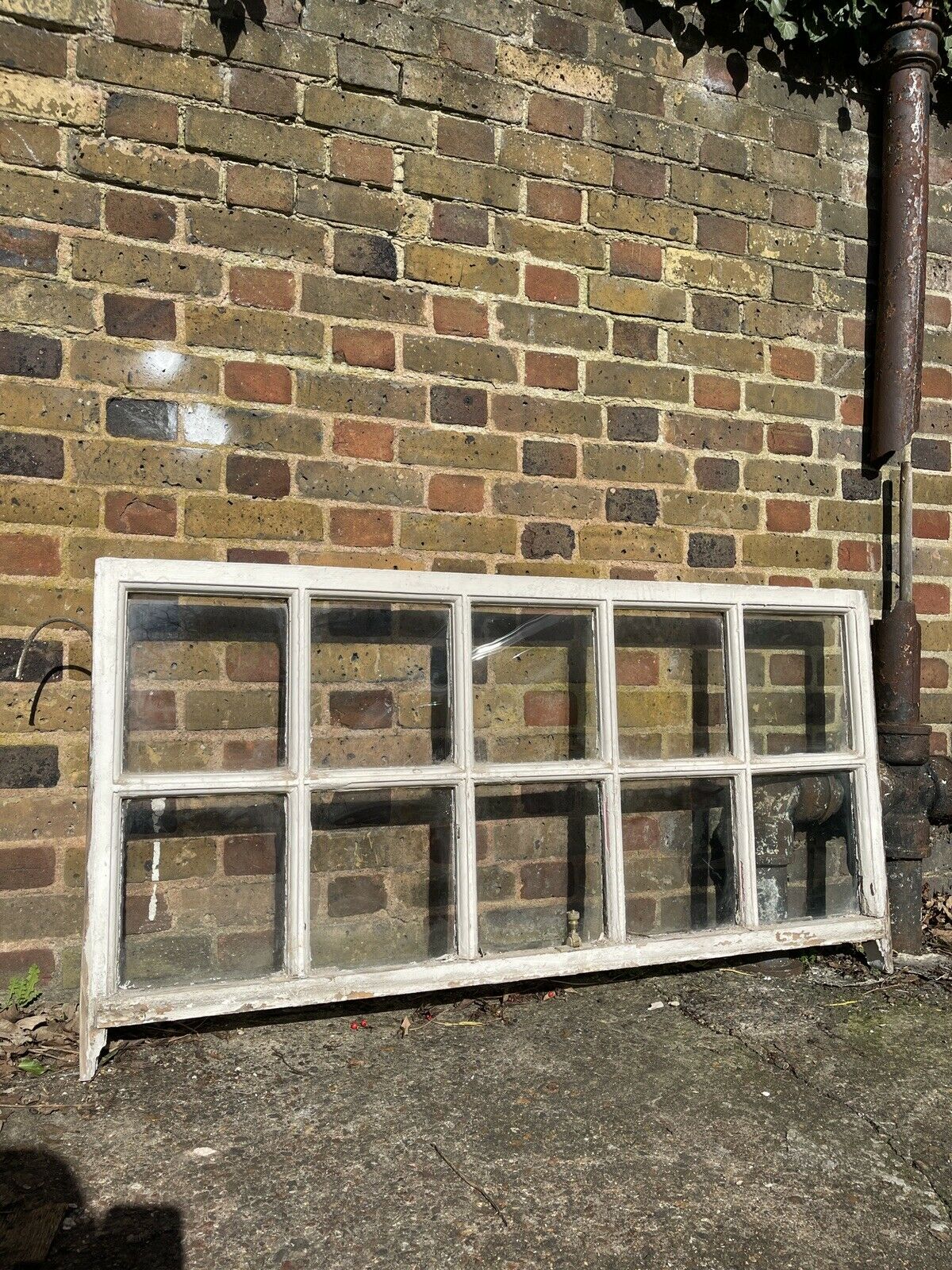 Large Reclaimed Old Georgian 10 Panel Wooden Sash Window