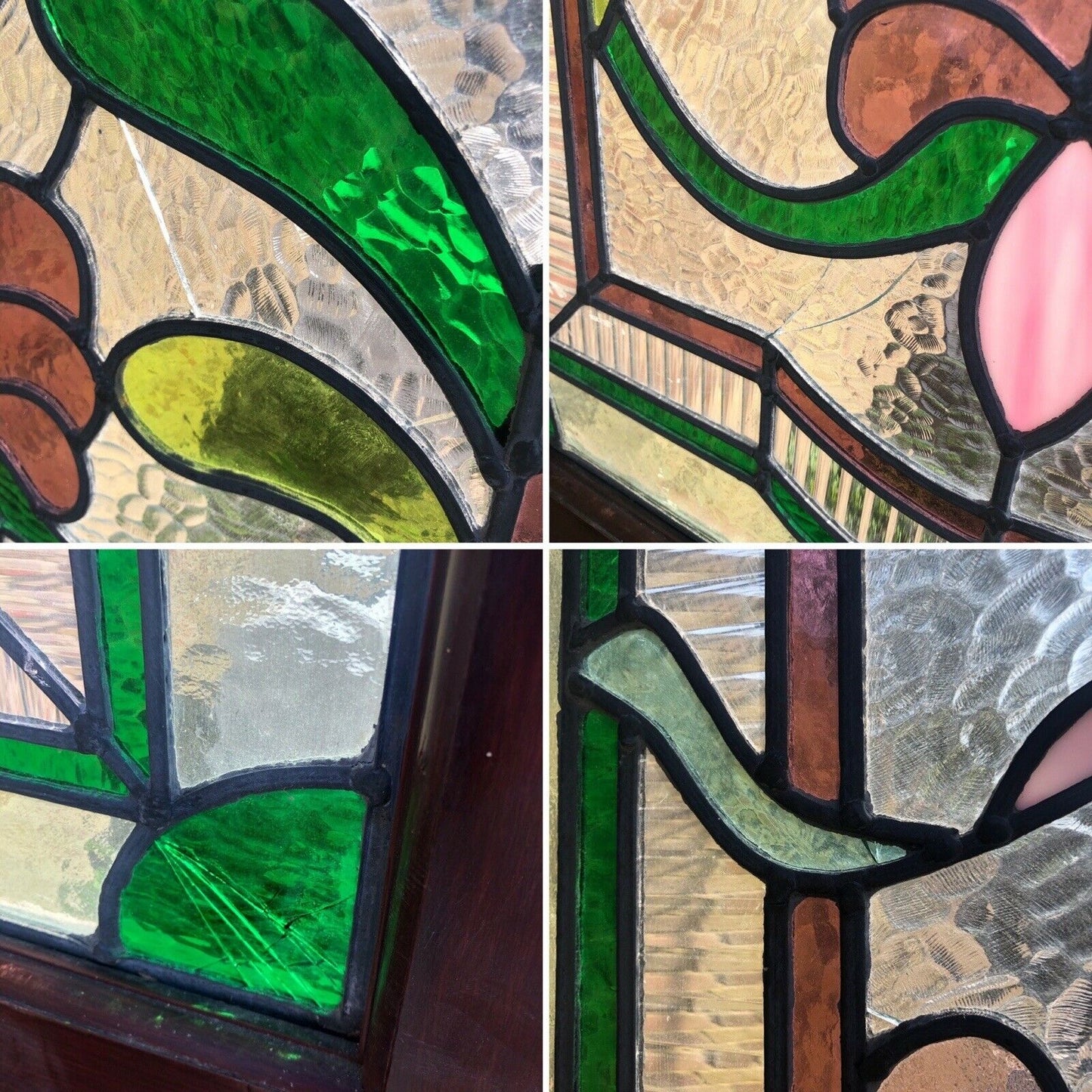 Reclaimed Old French Stained Glass Wooden Double Doors 2020 x 1695mm