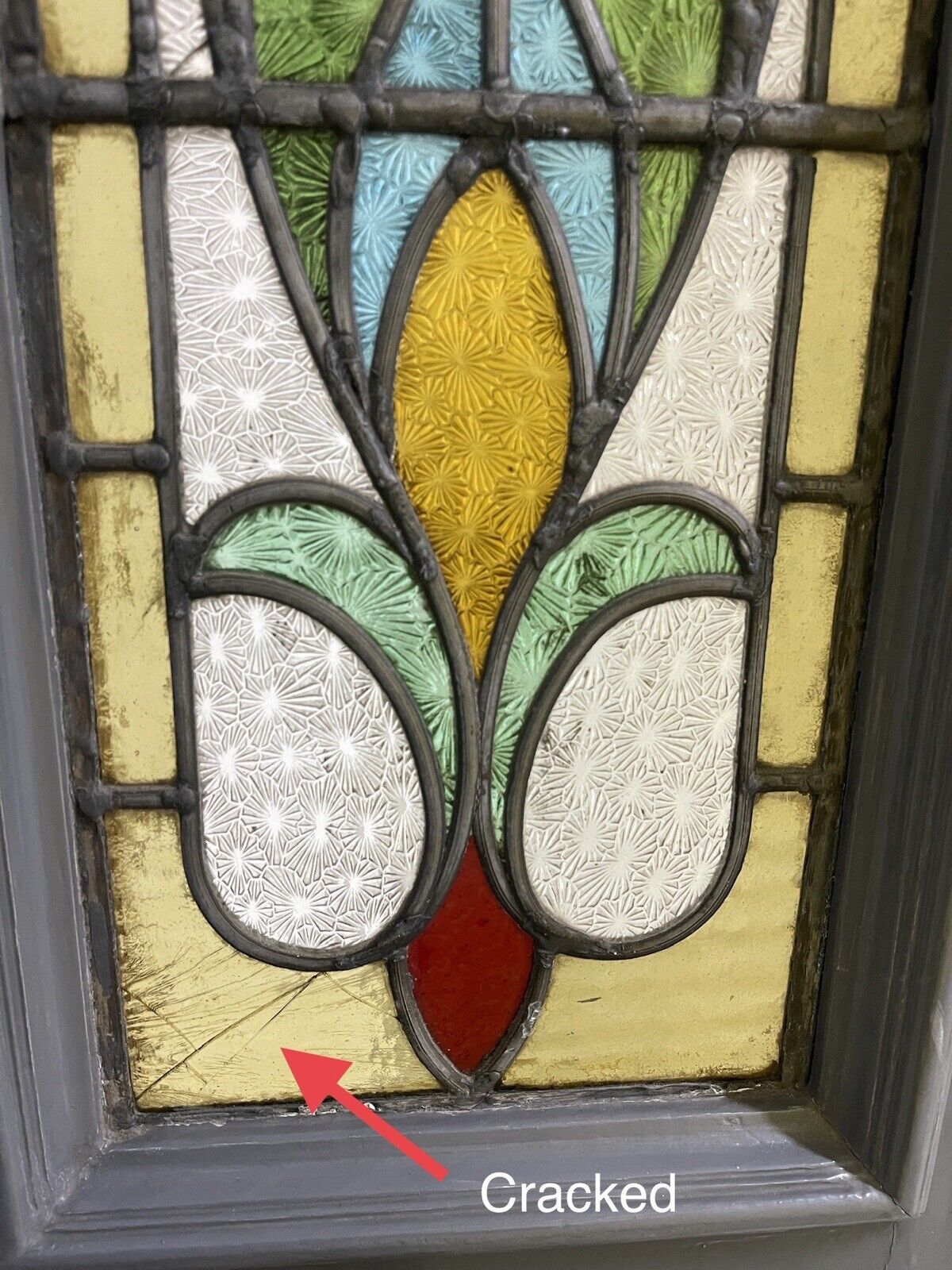 Reclaimed Victorian Edwardian Wooden Panel Stained Glass Front Door 1975 x 760mm