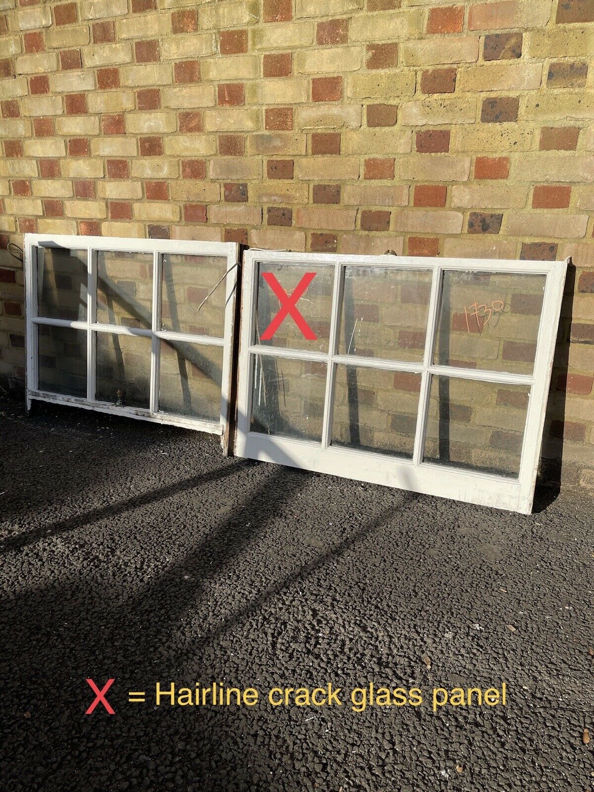 Pair Of Reclaimed Old Georgian Wooden Panel Top Bottom Sash Windows