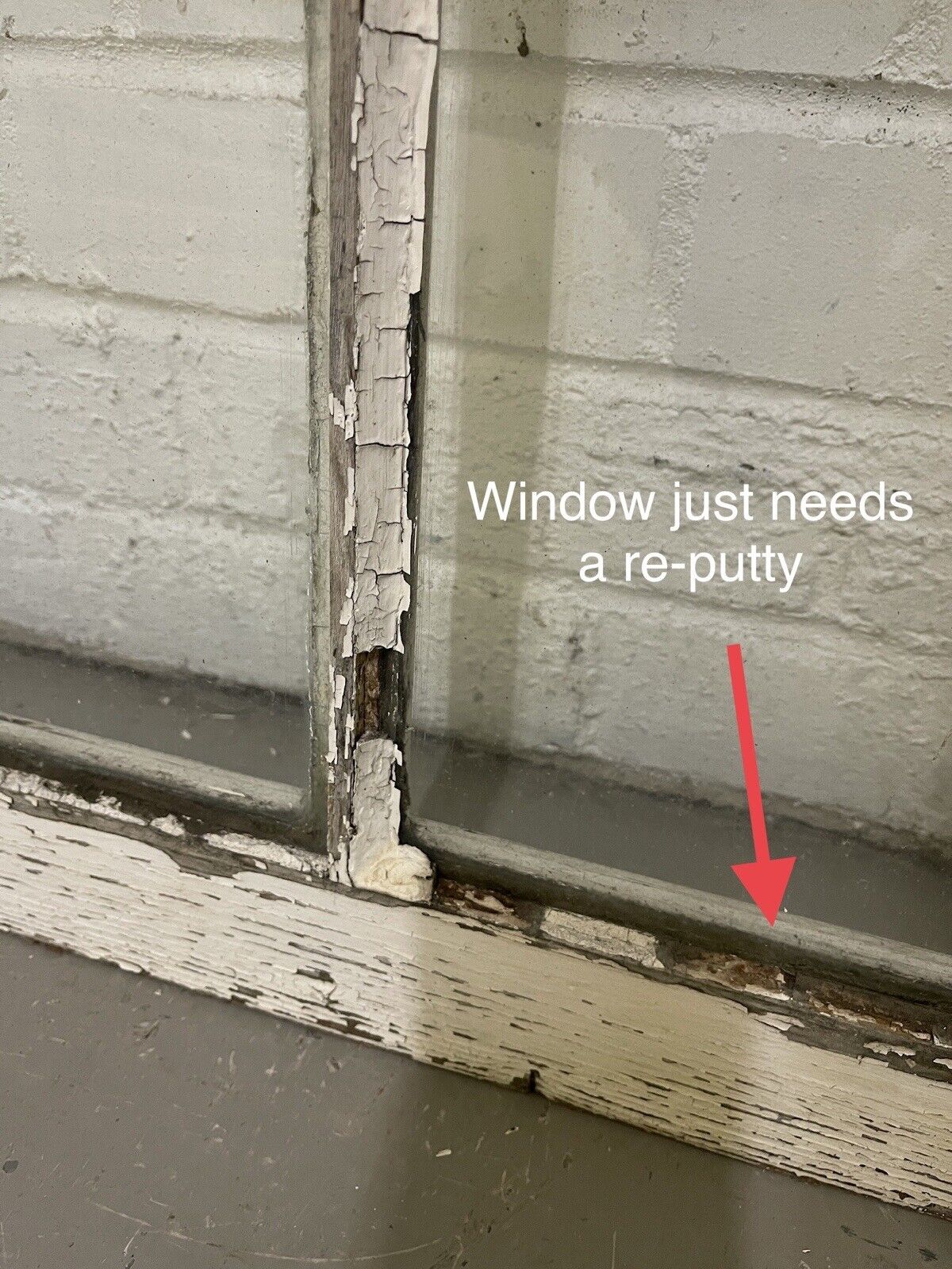Reclaimed Old Georgian 6 Panel Wooden Window 580 x 1100mm