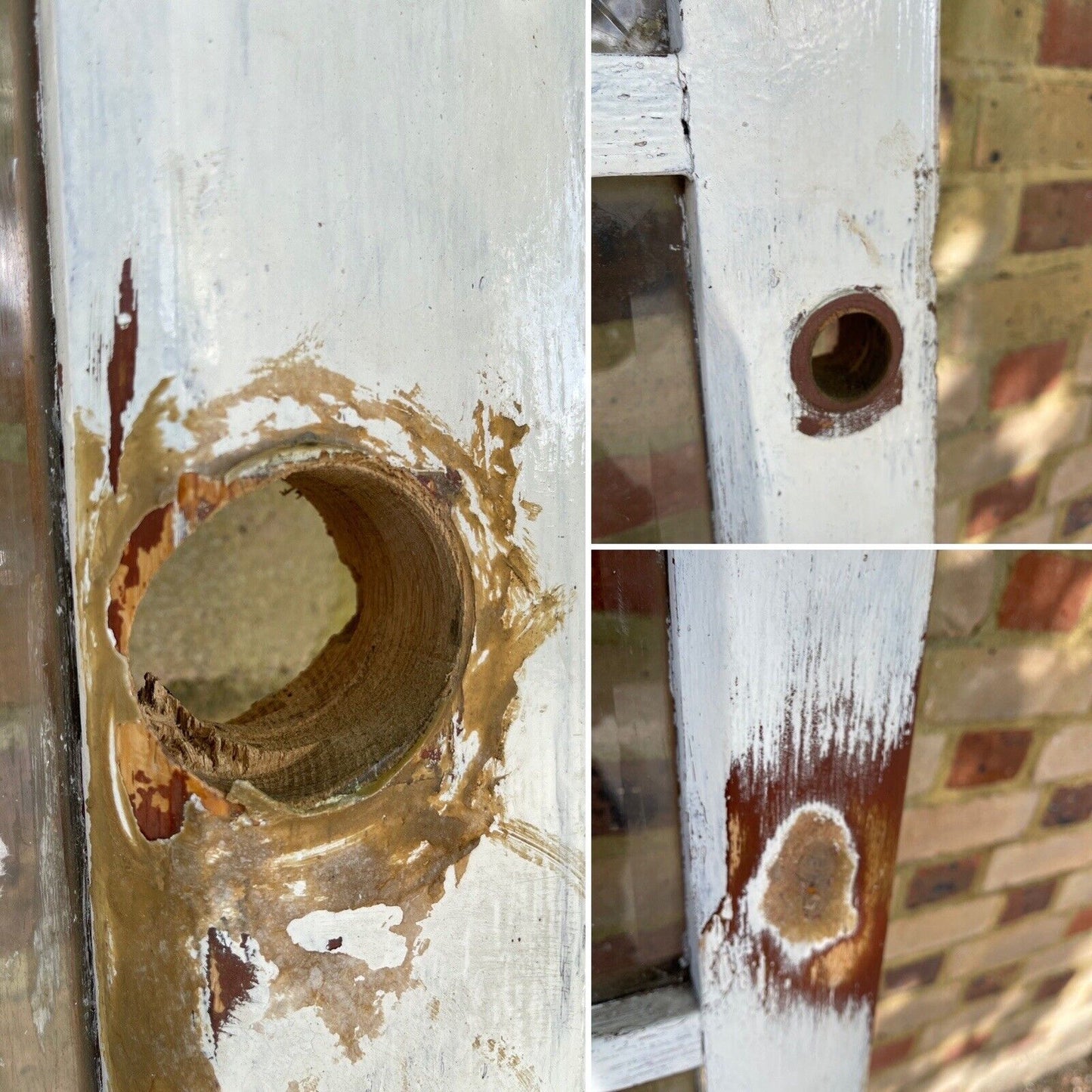 Reclaimed Georgian Oak Wooden Panel Bevelled Glass External Door 2125 x 906mm