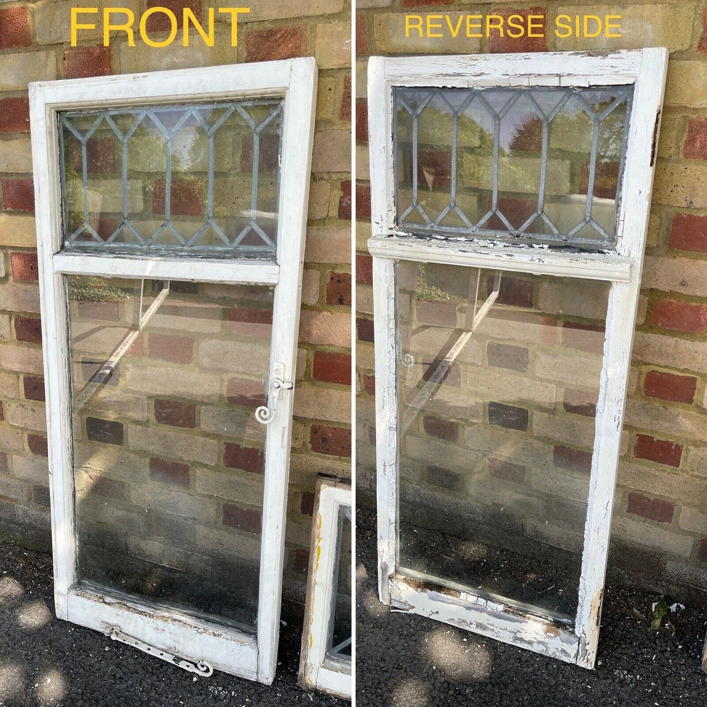 Job Lot Of Four Reclaimed Leaded Light Panel Wooden Windows Beautiful Design