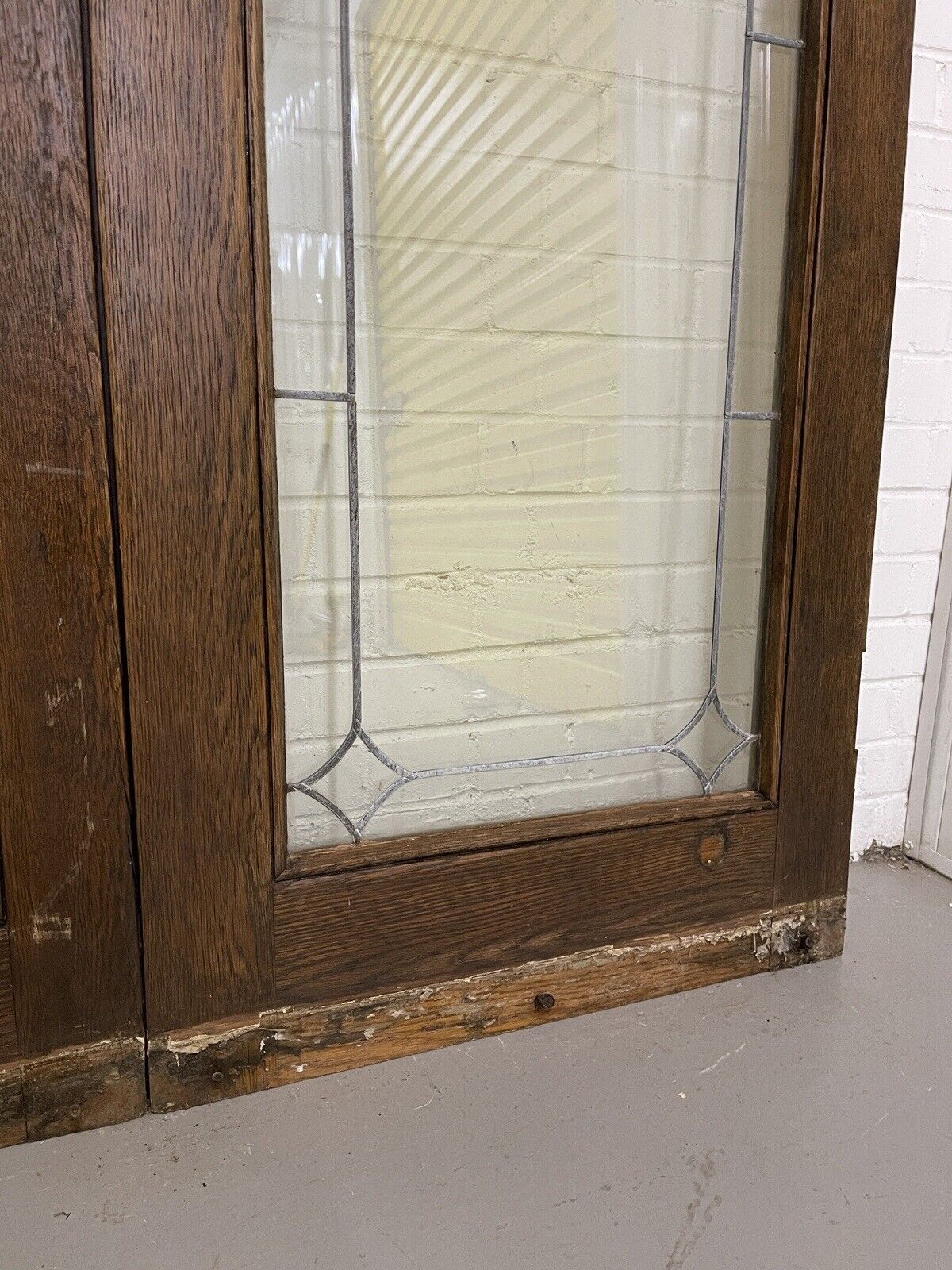 Reclaimed Old Oak French Double Glazed Glass Wooden Double Doors 1995 x 1380mm