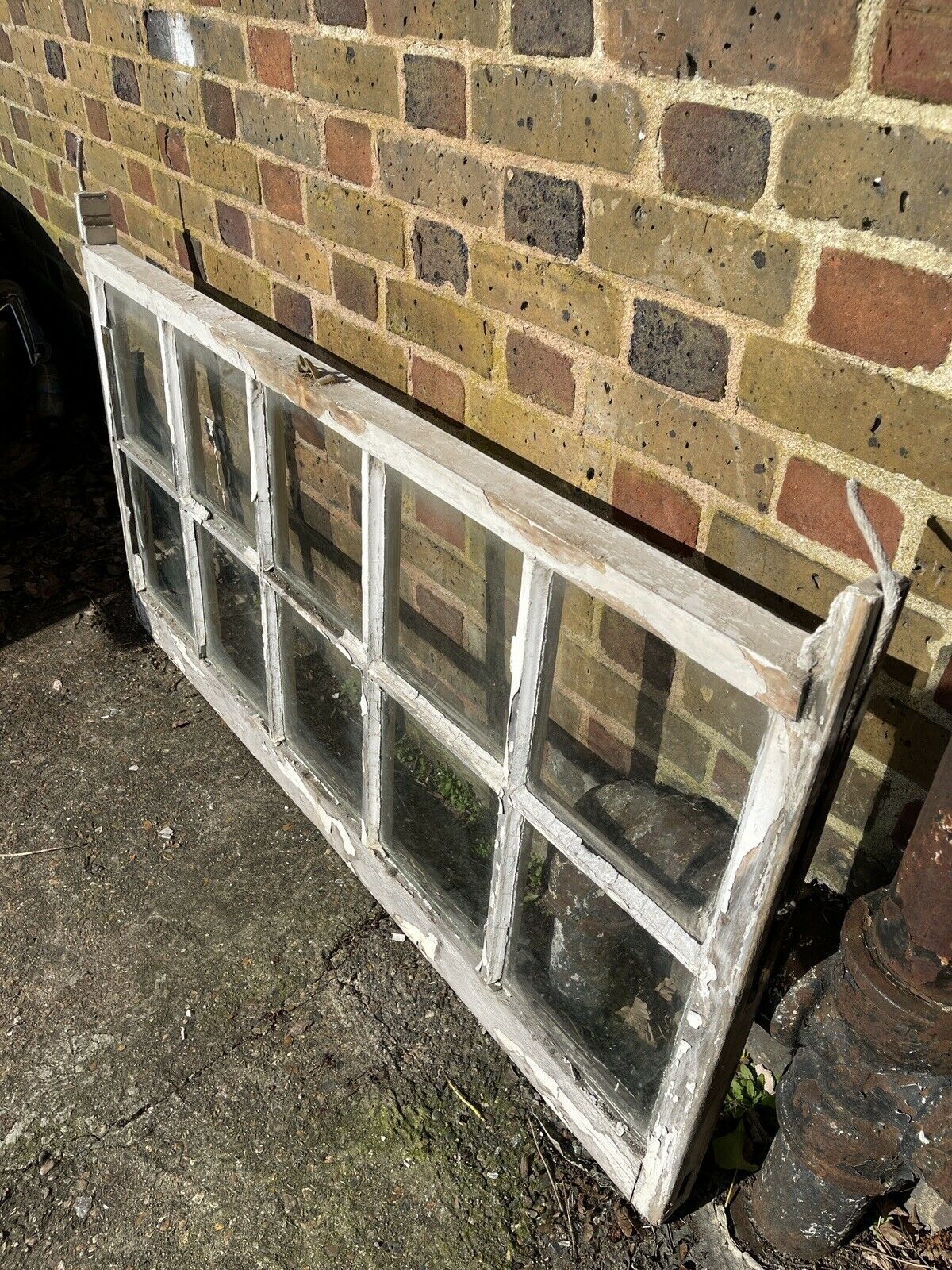 Large Reclaimed Old Georgian 10 Panel Wooden Sash Window