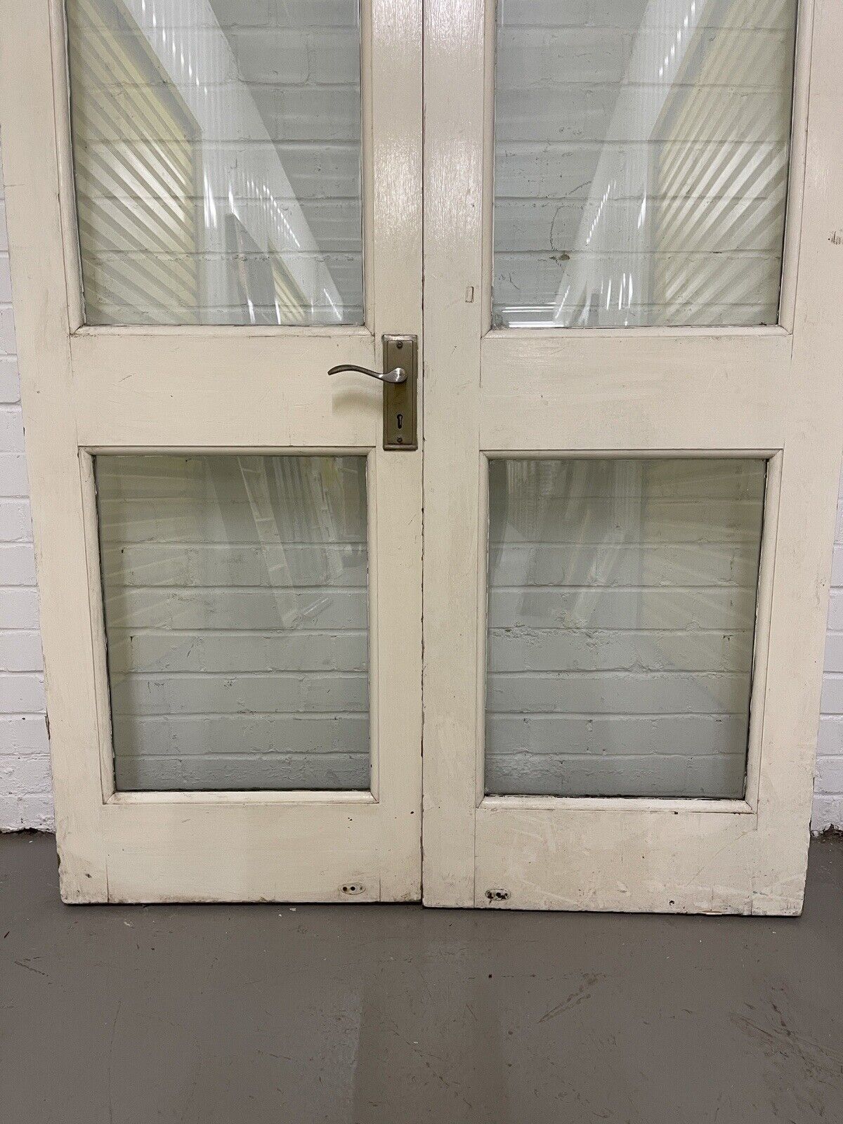 Reclaimed Old French Double Glazed Glass Wooden Double Doors 1170 x 1980mm