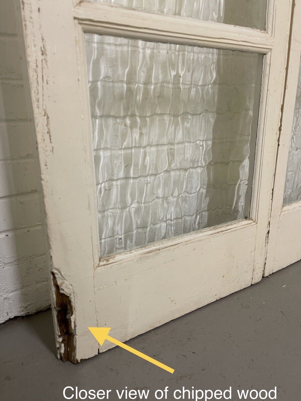 Reclaimed Georgian French Single Panel Glass Wooden Double Doors 2068 x 1210mm
