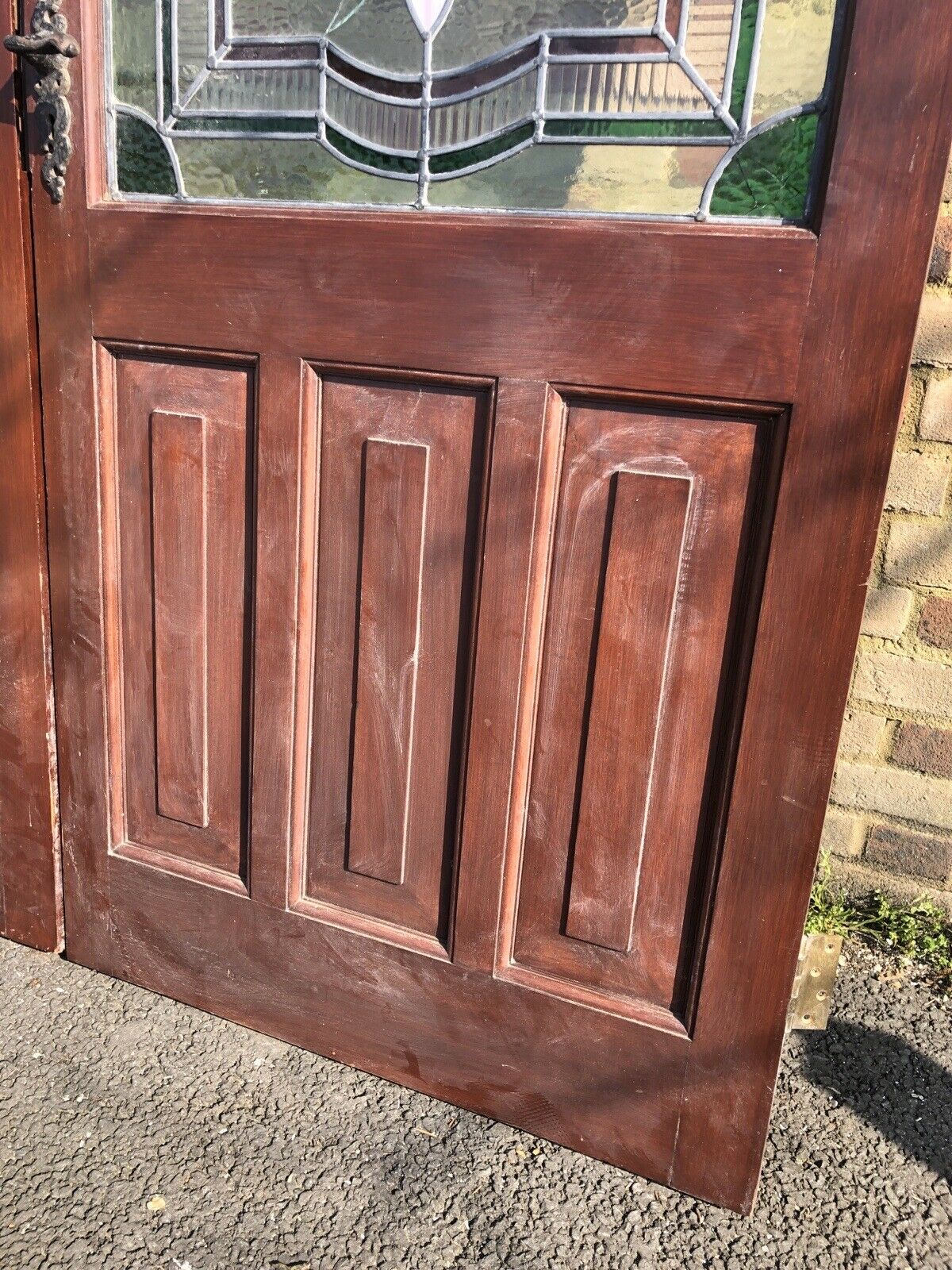 Reclaimed Old French Stained Glass Wooden Double Doors 2020 x 1695mm