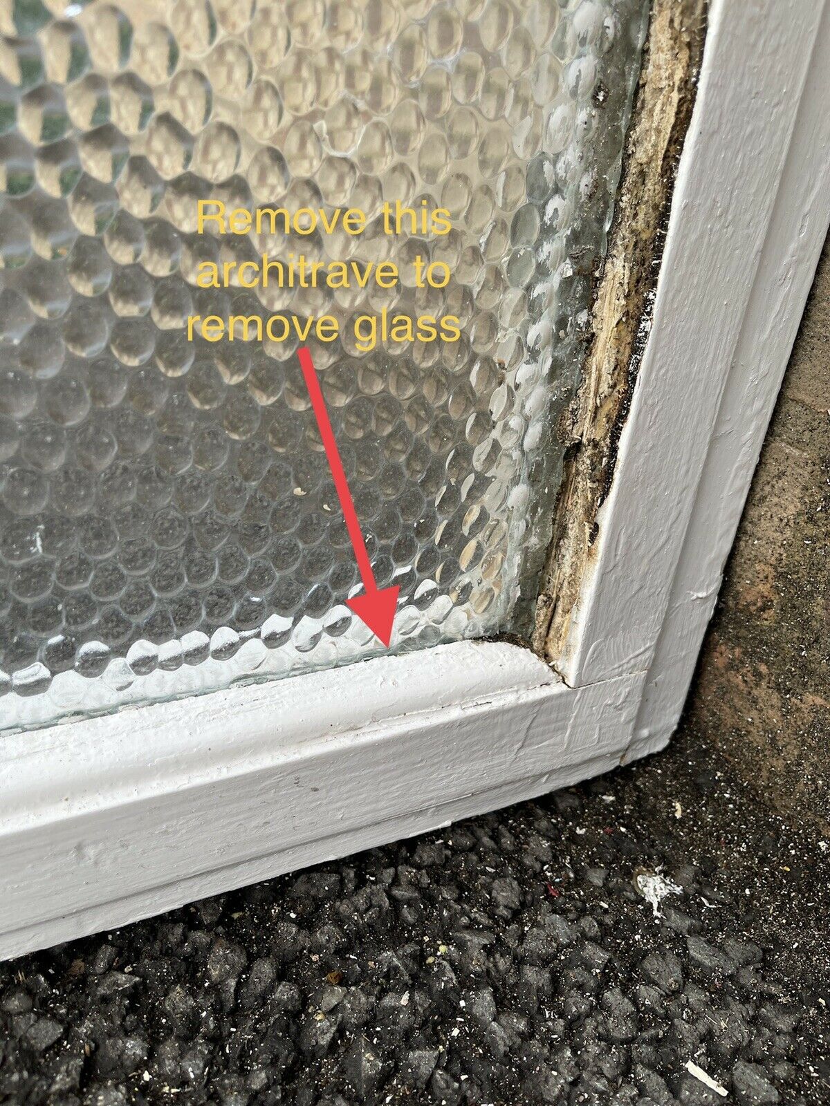 Reclaimed Hammered Glass Wooden Panel Window