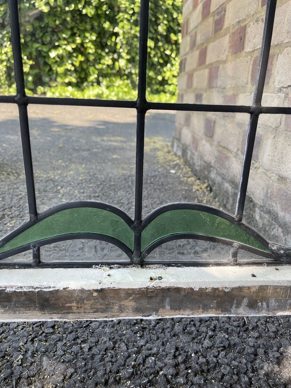 Reclaimed Leaded Light Stained Glass Art Nouveau Window Panel 835 x 530mm