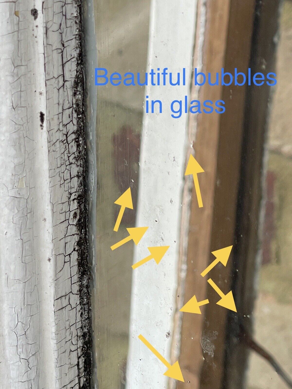 Job Lot Of Reclaimed Old Wooden Panel Sash Windows Cylinder Wavy Glass X 5