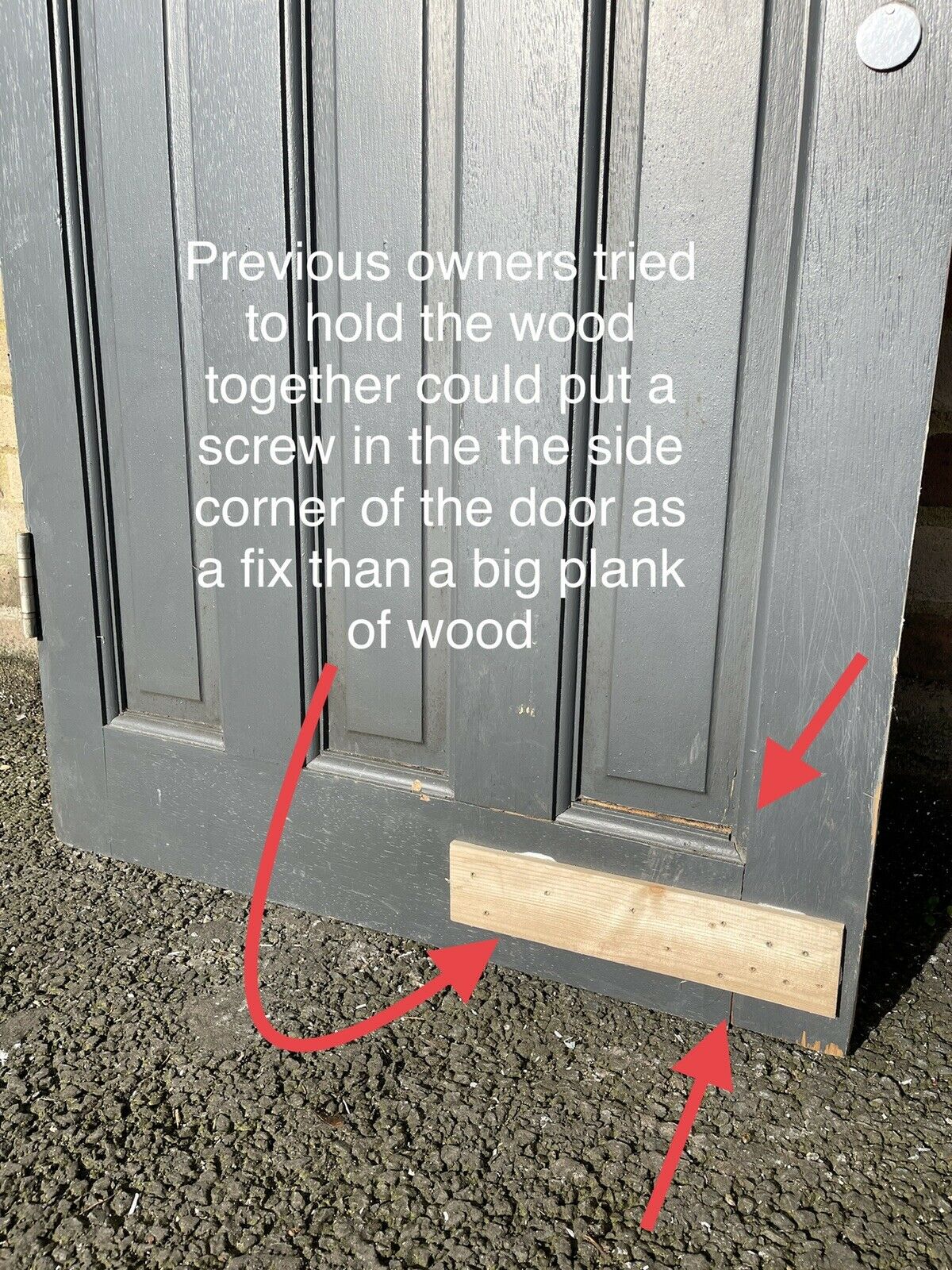 Reclaimed Old 1930s Art Deco Timber Wooden Edwardian Georgian Front Door