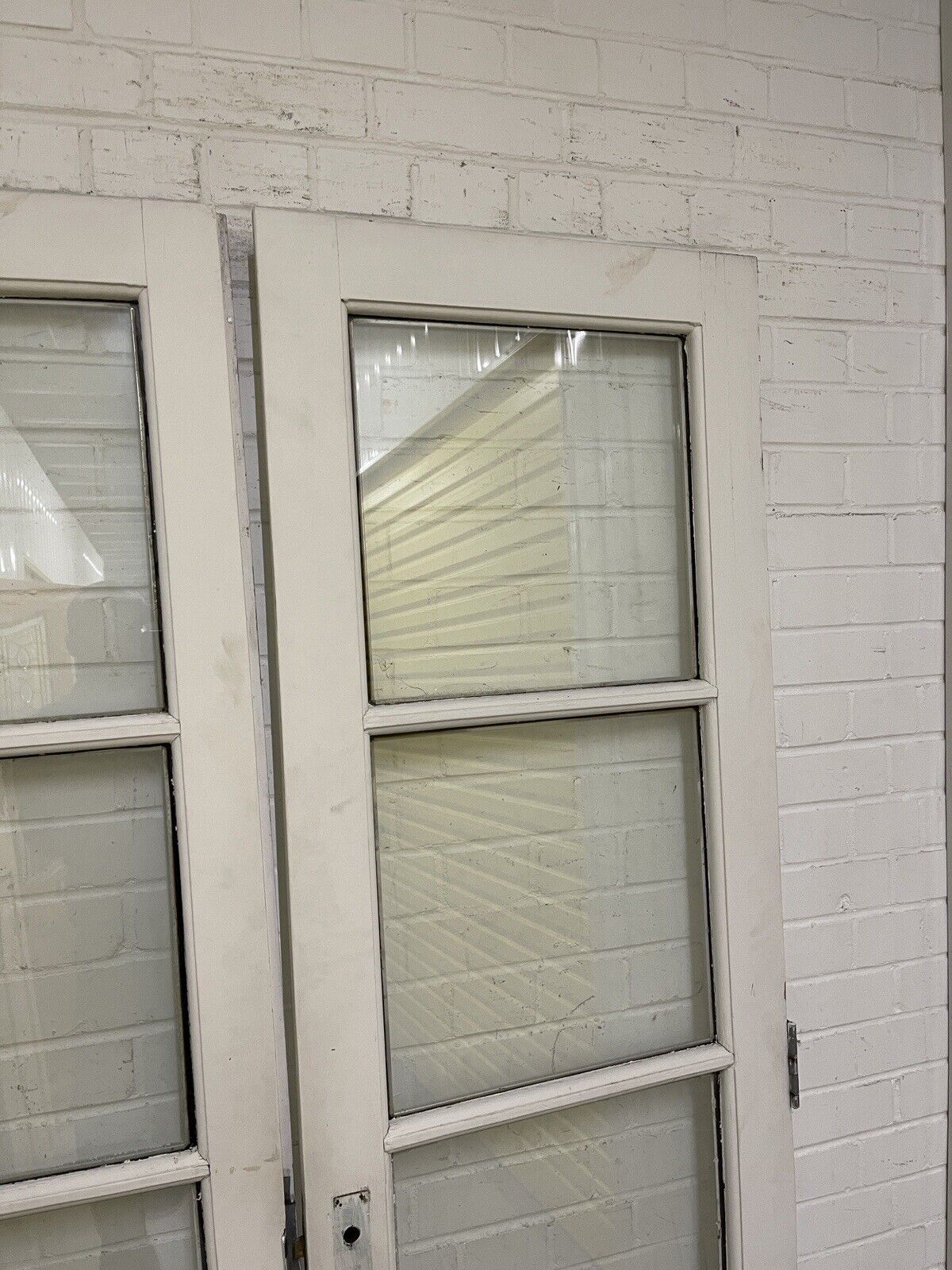 Reclaimed Old French Double Glazed Glass Wooden Double Doors 1980 x 1160mm