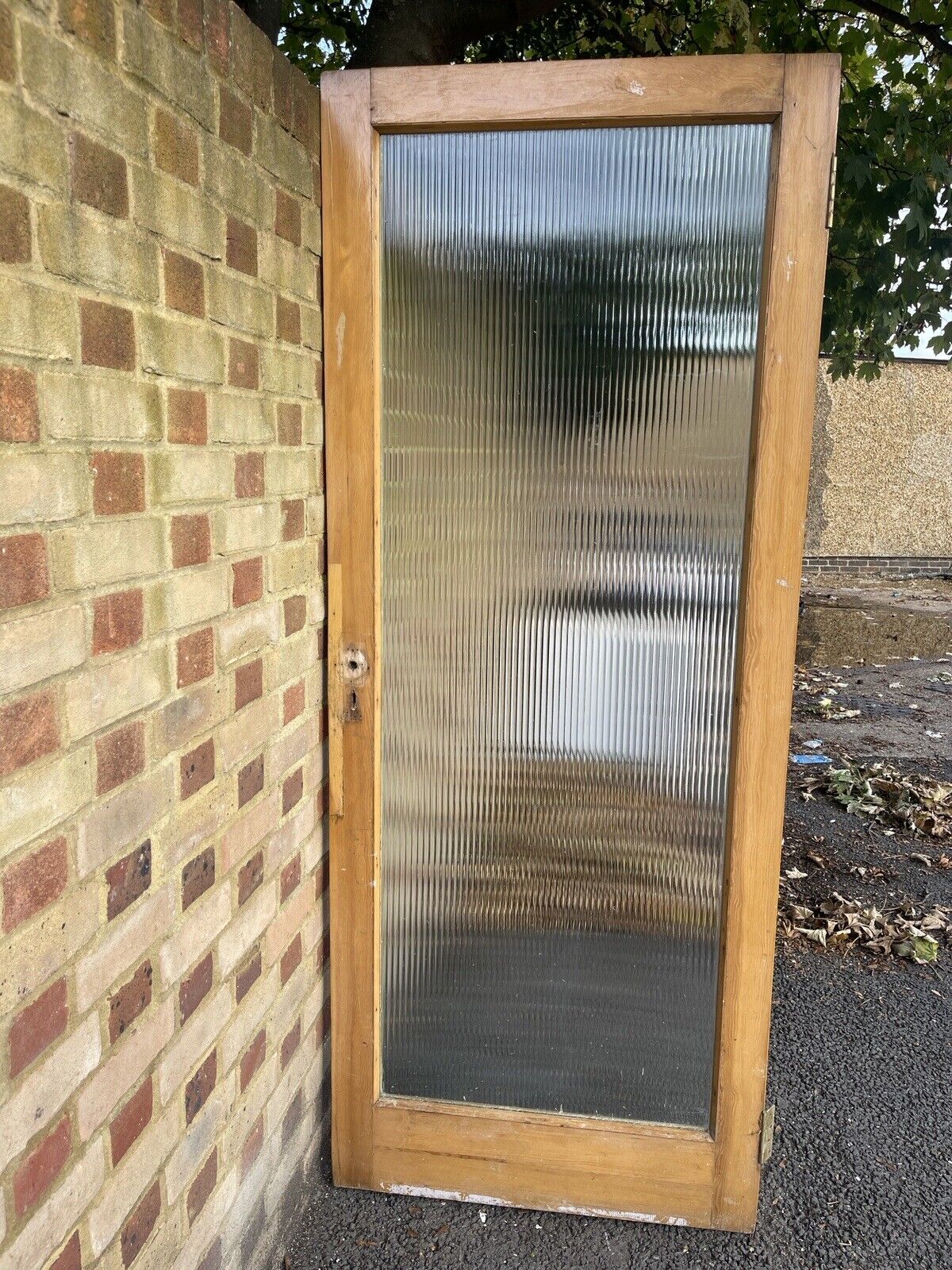 Reclaimed Reeded Glass Internal Or External Door 2030 x 820mm