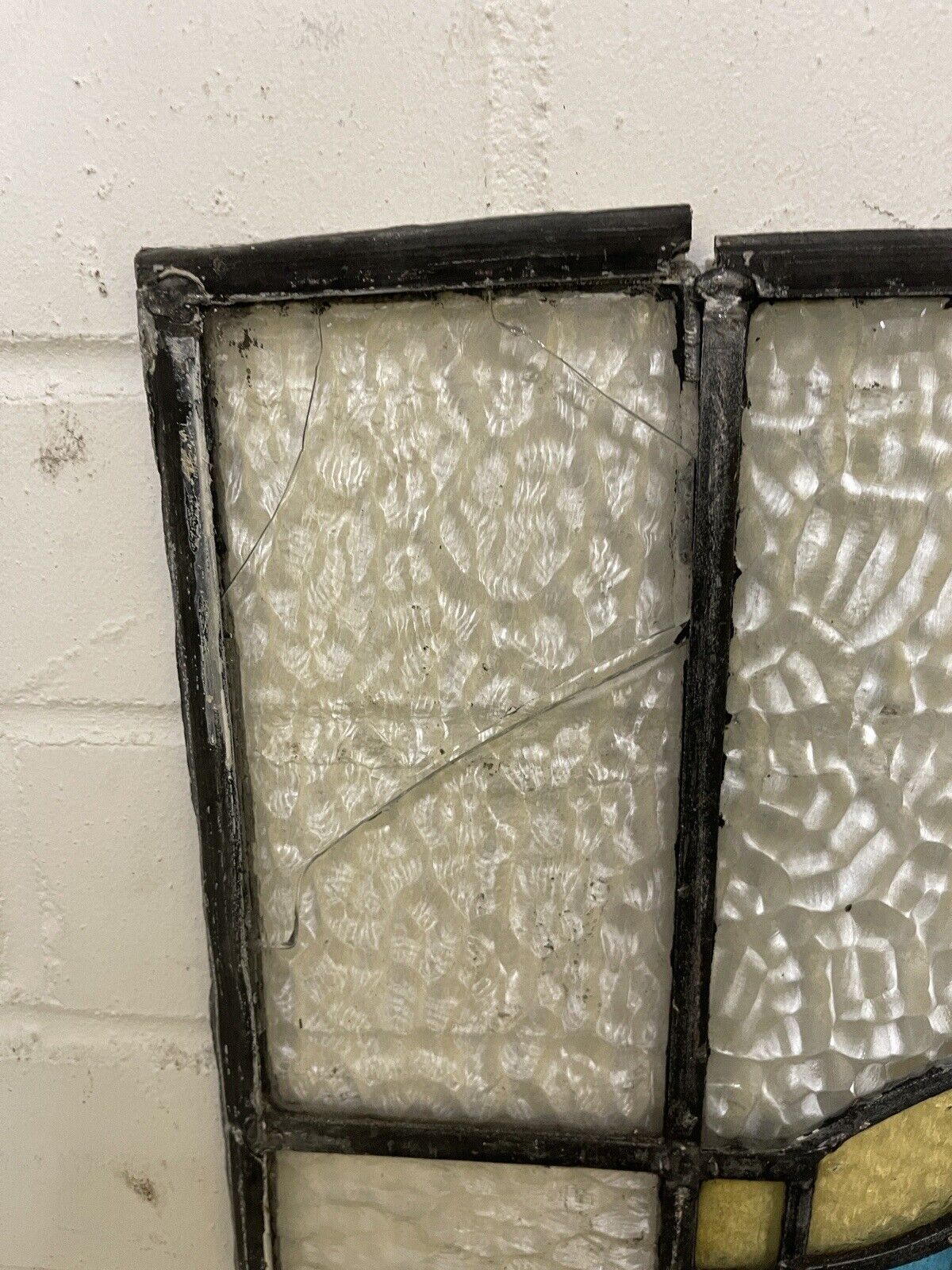 Reclaimed Art Nouveau Leaded Light Stained Glass Surround Panels
