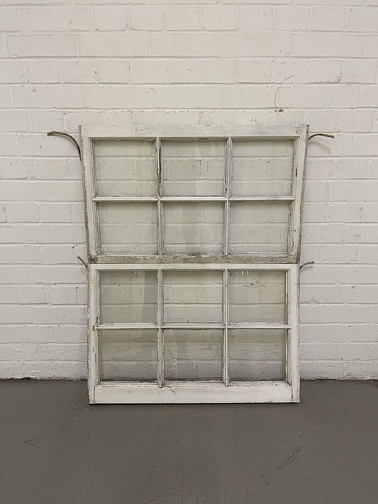 Pair Of Reclaimed Georgian 6 Panel Wooden Panel Sash Window 748x463 748x490