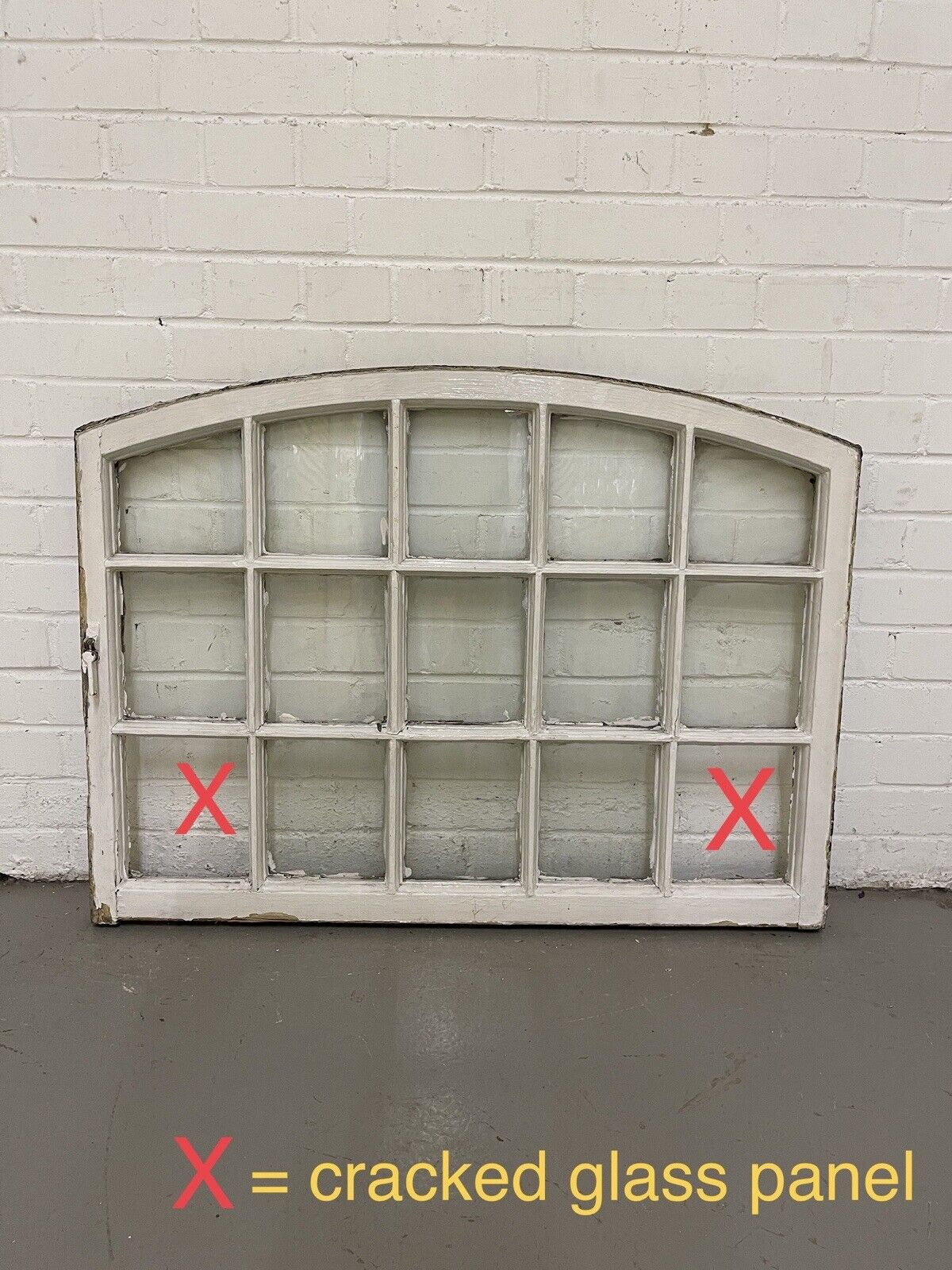 Reclaimed Old Georgian Arch Panel Wooden Sash Window 970 x 716mm