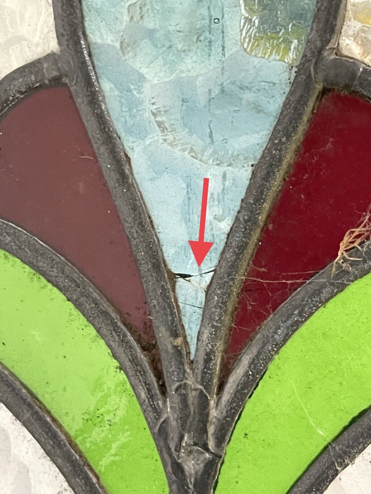 Reclaimed Leaded Light Stained Glass Art Nouveau Wooden Window Panel