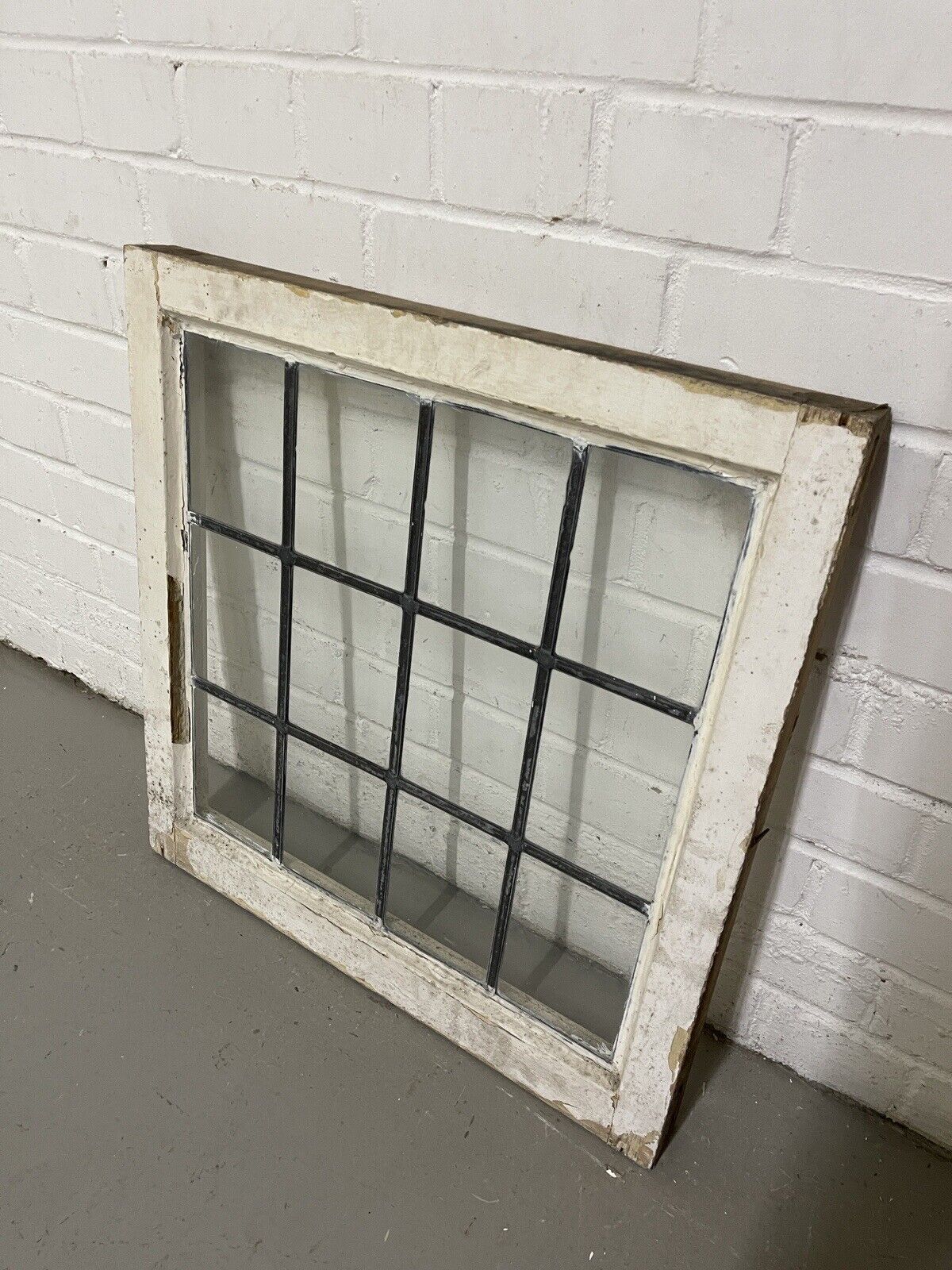 Reclaimed Leaded Light Panel Wooden Windows 565 x 573mm