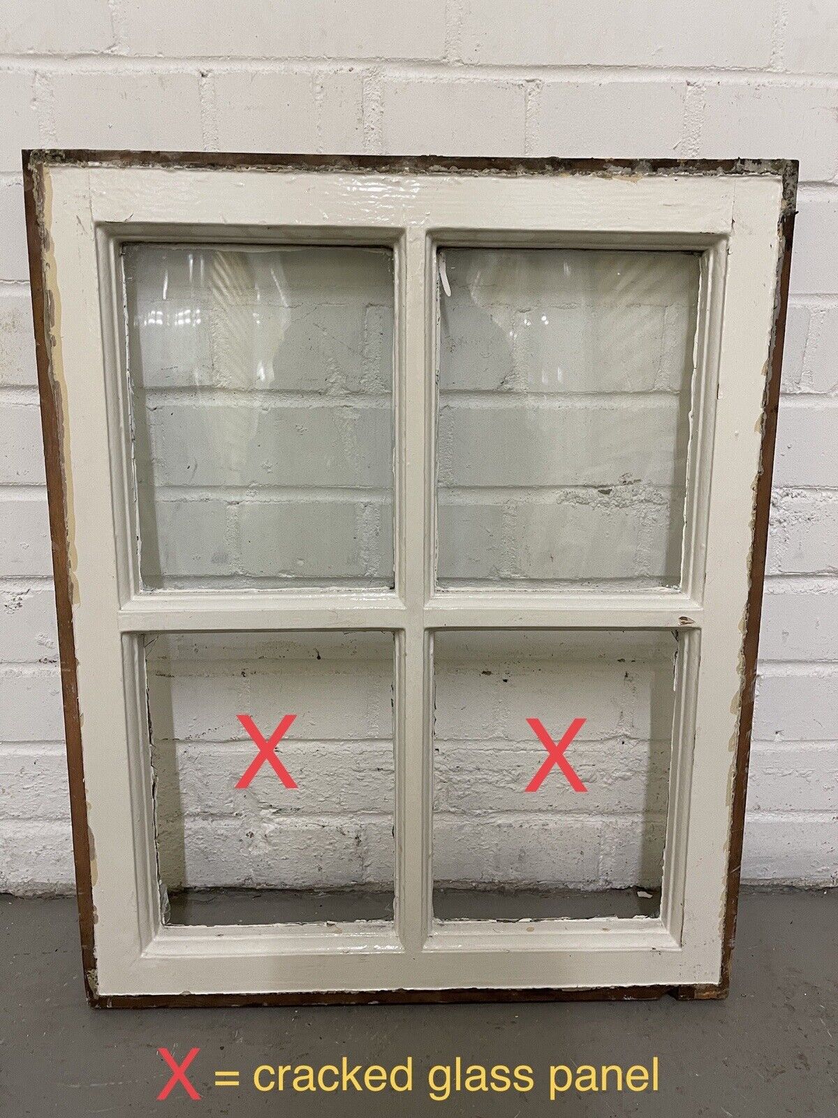Reclaimed Old Georgian 4 Panel Wooden Window 520 x 640mm
