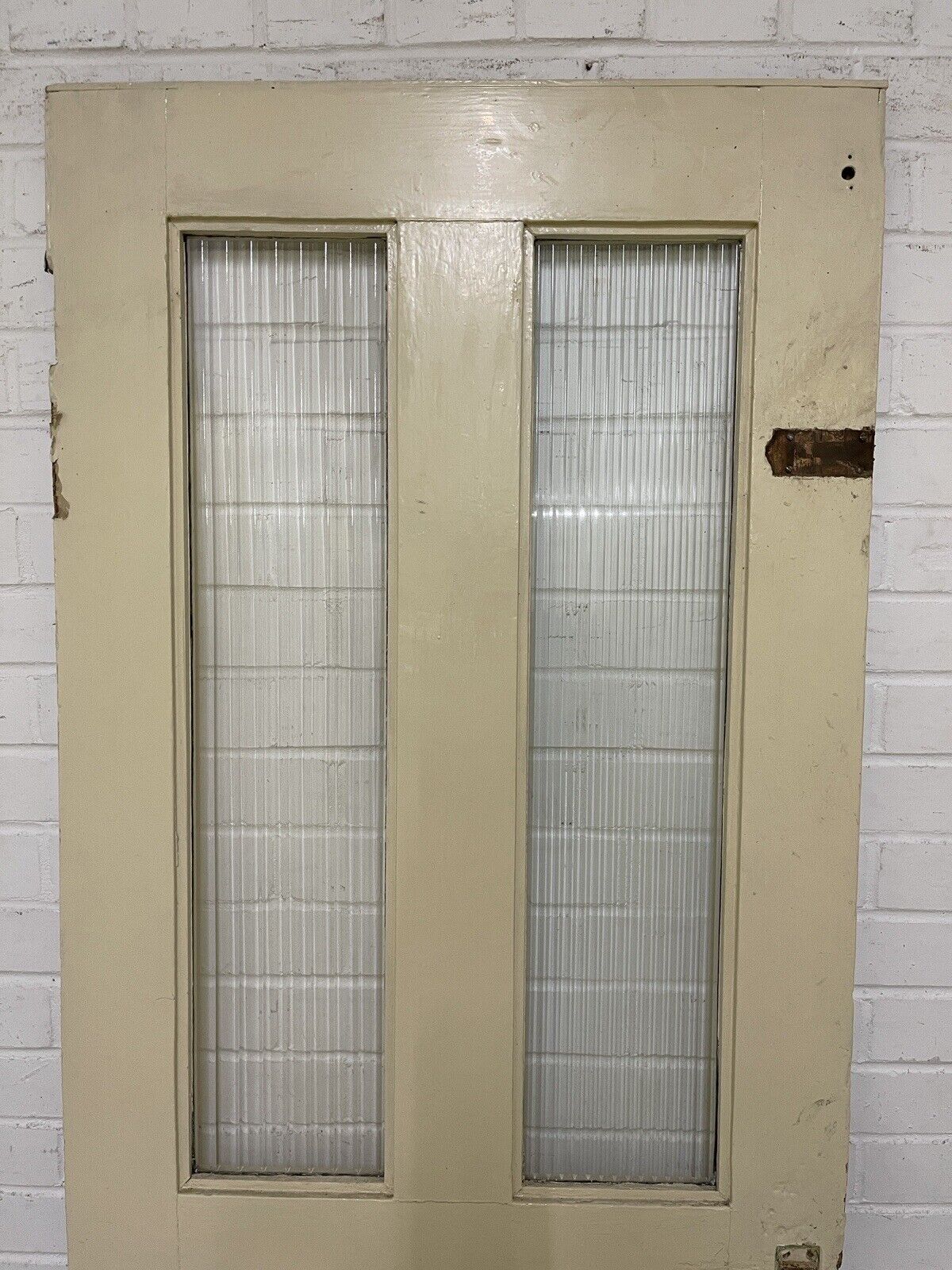 Reclaimed Reeded Glass Victorian Pine Internal 4 panel Door 1960 x 705mm
