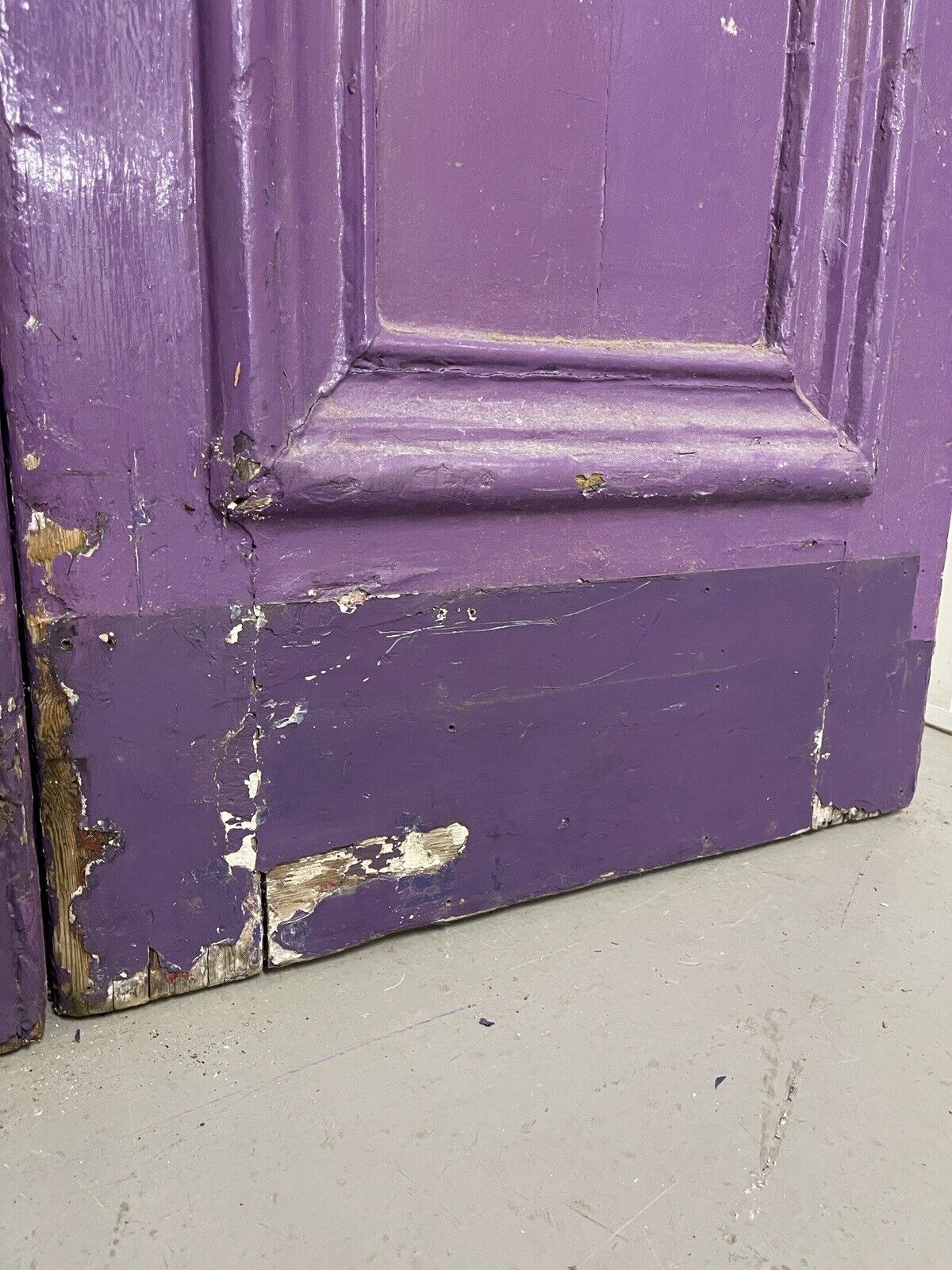 Reclaimed Old Large French Safety Glass Wooden Double Doors 2430 x 1430mm