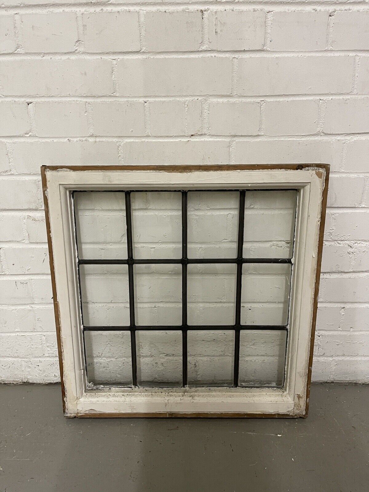 Reclaimed Leaded Light Panel Wooden Windows 565 x 573mm