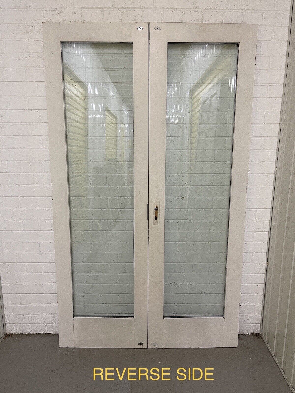 Reclaimed Old French Double Glazed Glass Wooden Double Doors 1995 or 1985 x 1200