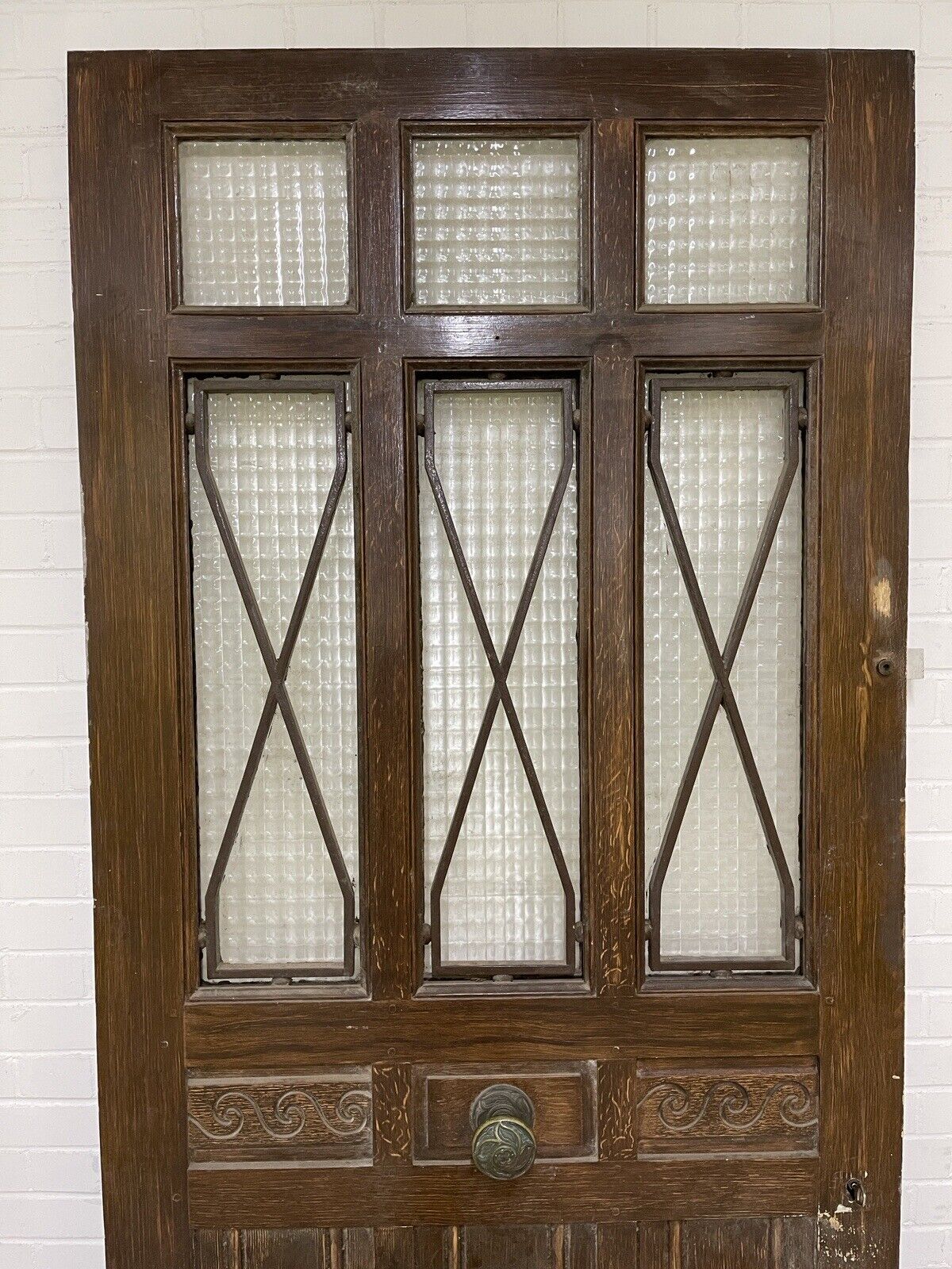 Reclaimed Arts and Crafts Victorian  Wooden Front Door 2165 x 1023mm