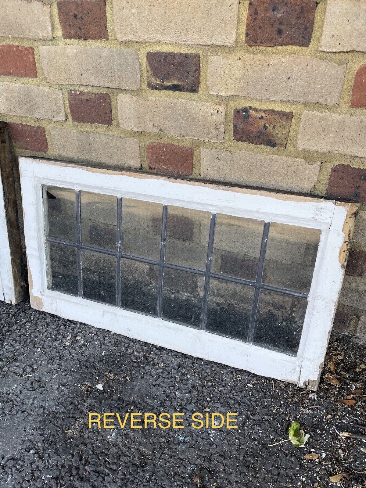 Job Lot Of 4 Reclaimed Leaded Light Panel Wooden Windows