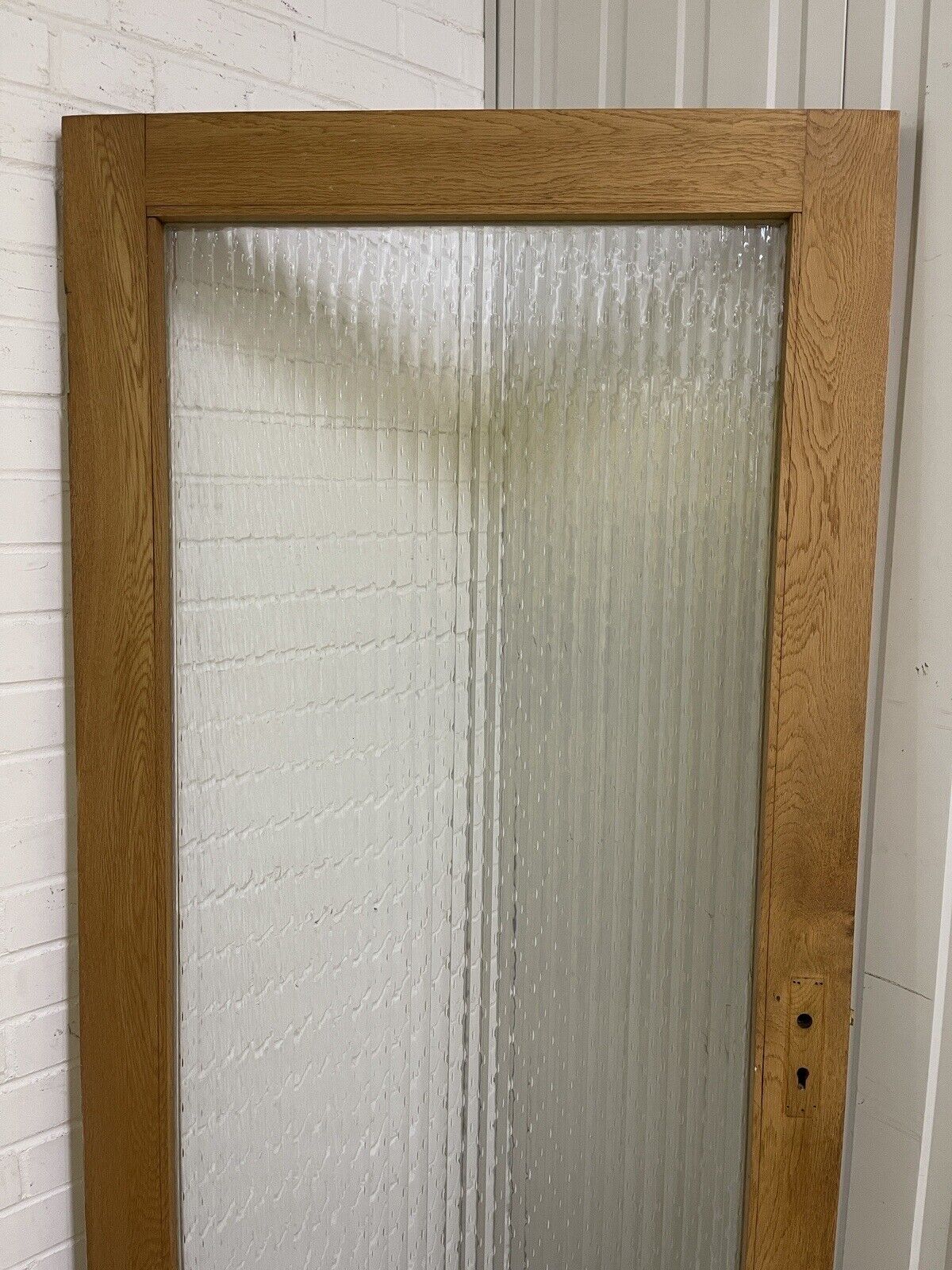 Reclaimed  Reeded Glass Internal Arts and Craft Door 1960 or 1970 x 835mm