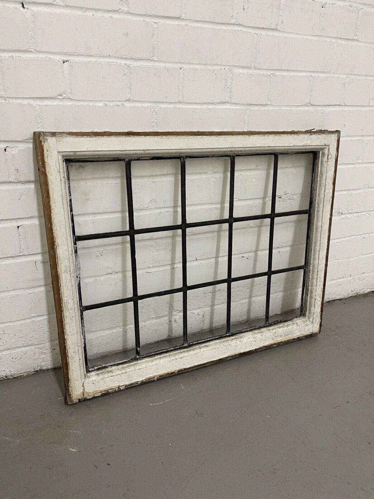 Reclaimed Leaded Light Panel Wooden Window 720 x 570mm