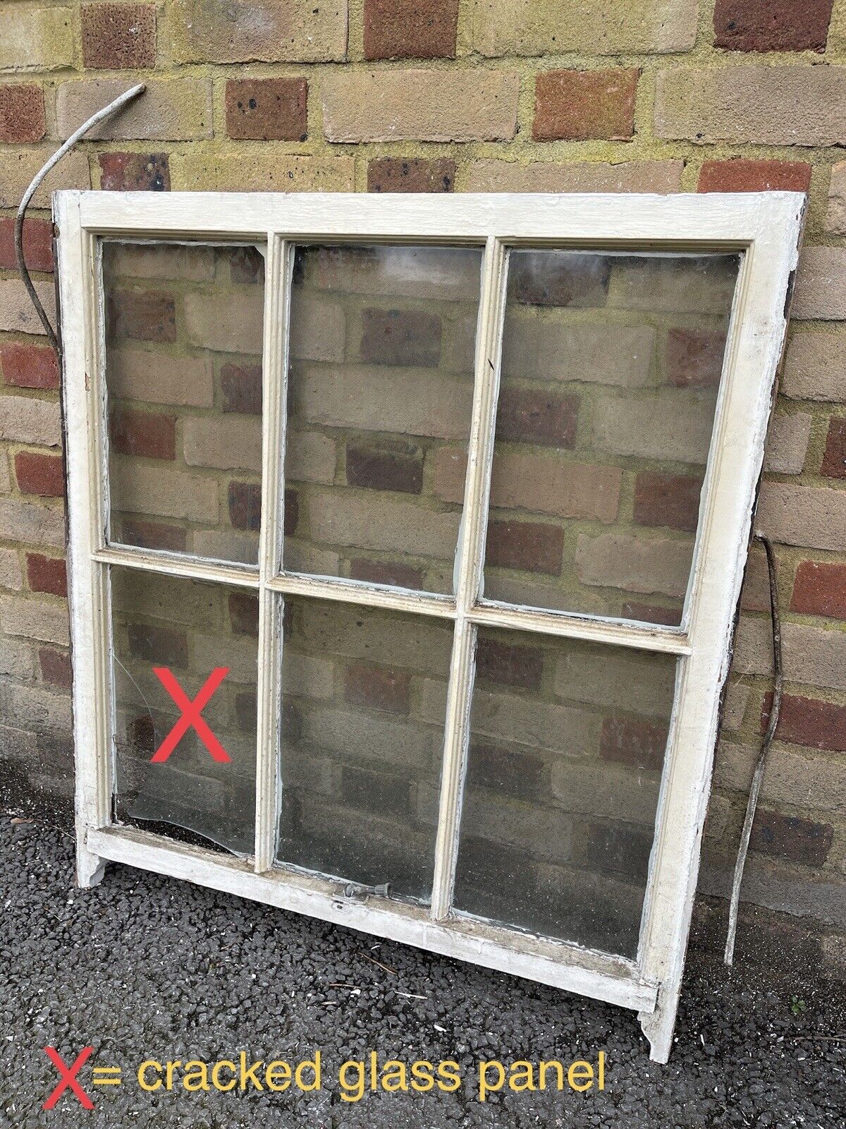 Reclaimed Old Georgian 6 Panel Wooden Window 840 x 950mm